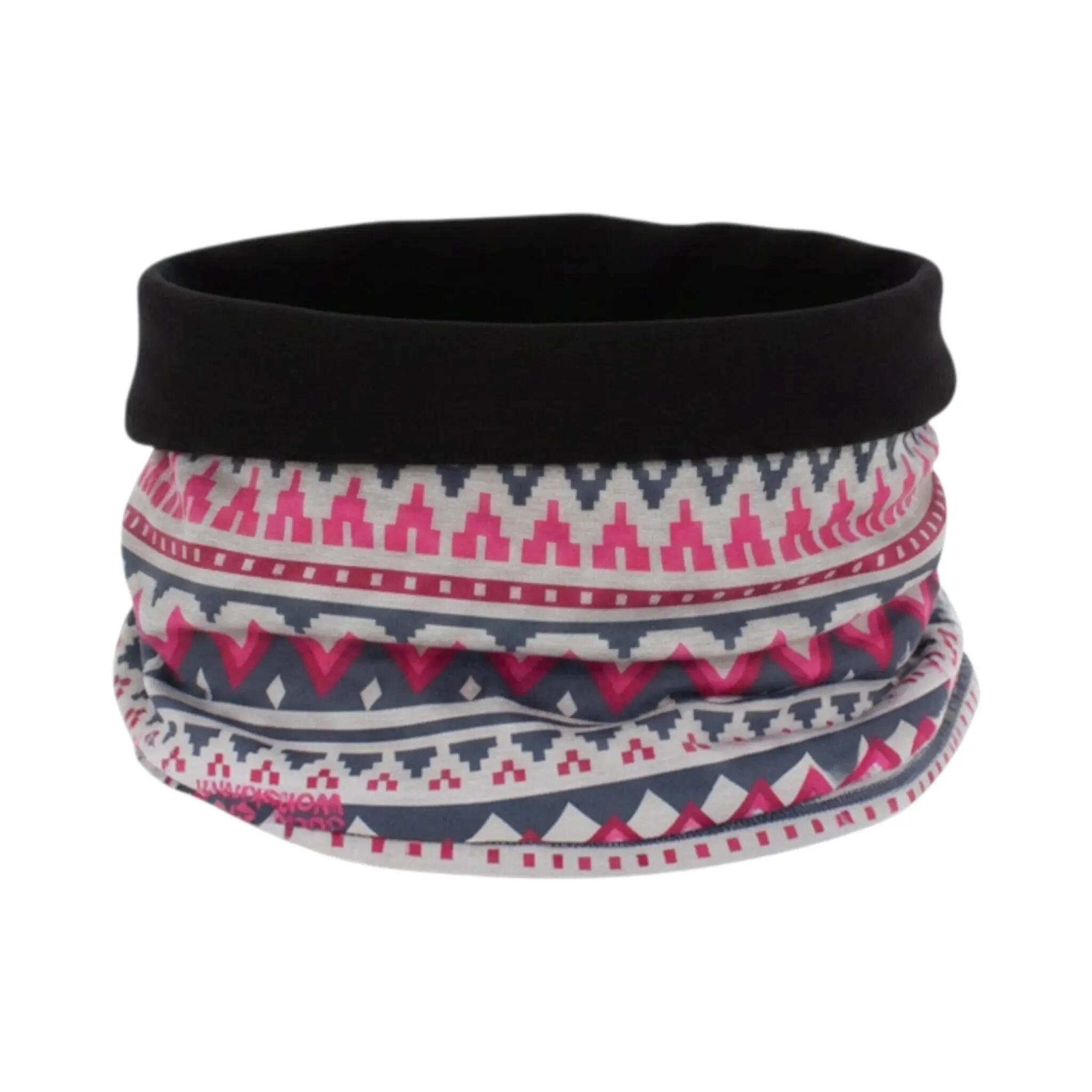 Schal Print Fleece Headgear Neck Warmer Tube Loop in Rosa 1/6