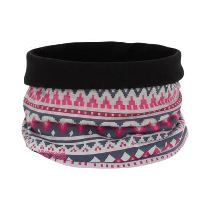 Schal Print Fleece Headgear Neck Warmer Tube Loop in Rosa