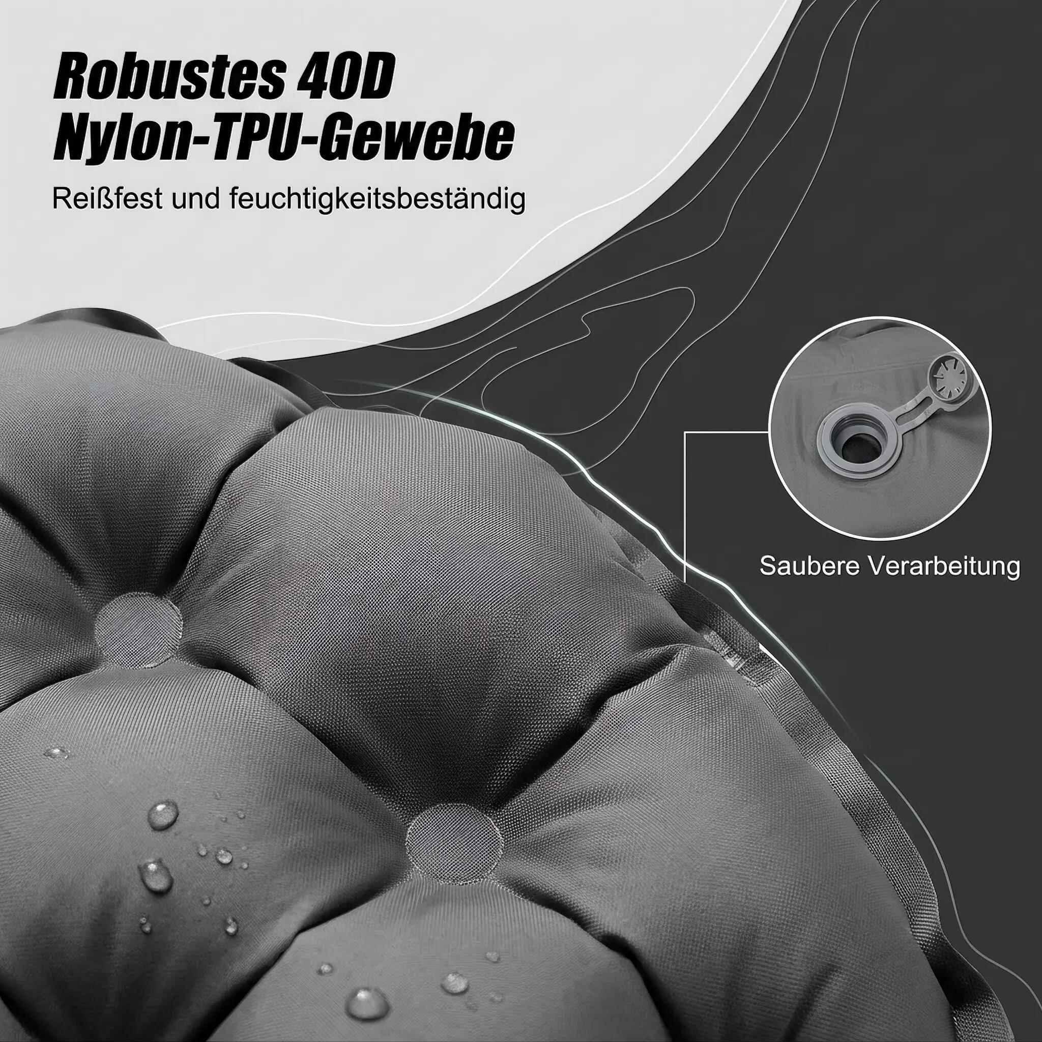 Isomatte Isomatte mit Kopfkissen und Fußpumpe 195x65 cm 10 cm dick Luftmatratze 2/7