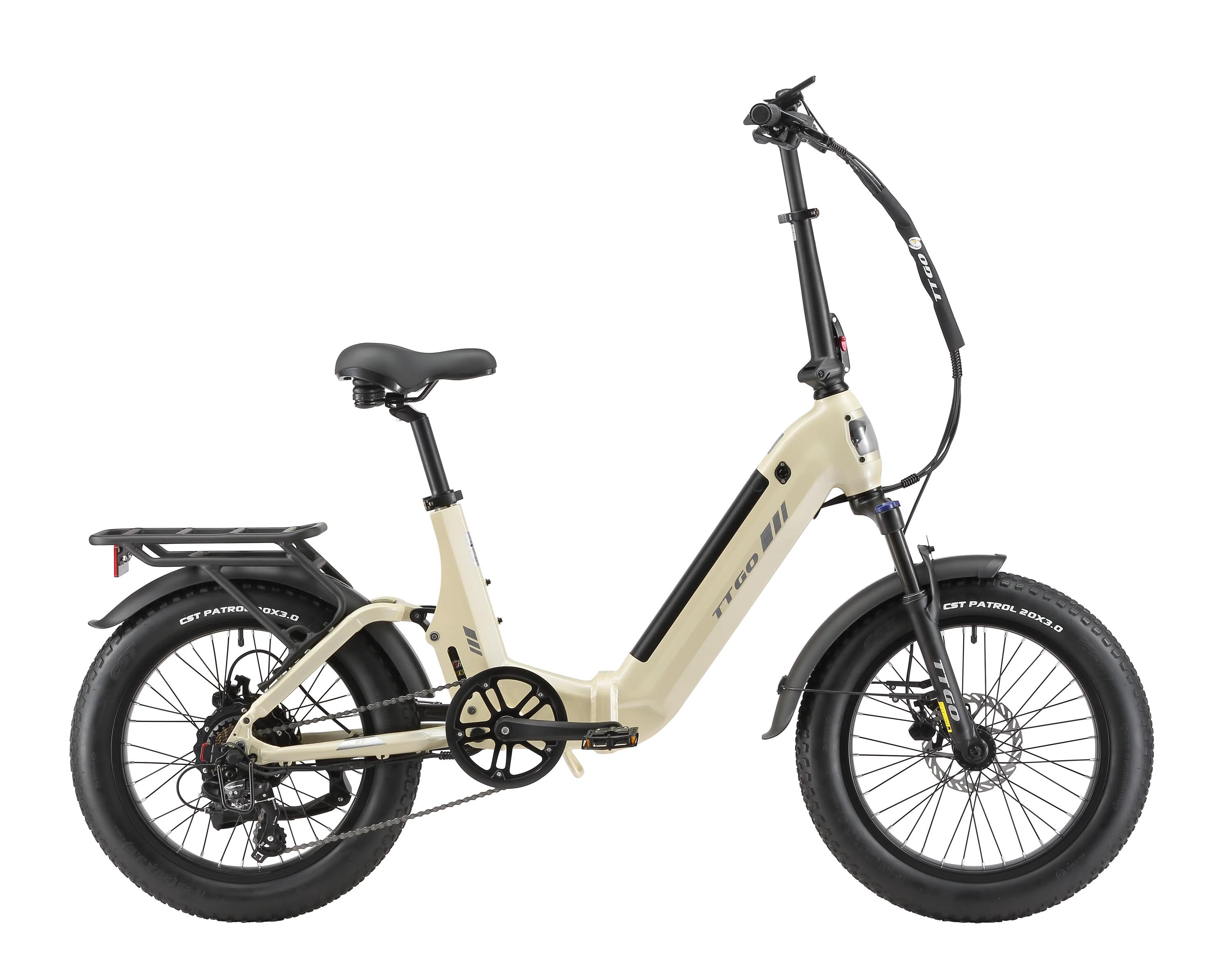 Bicicleta eléctrica TTGO F7, motor 250W batería 48V 15Ah, neumáticos 20 pulgadas 4/10