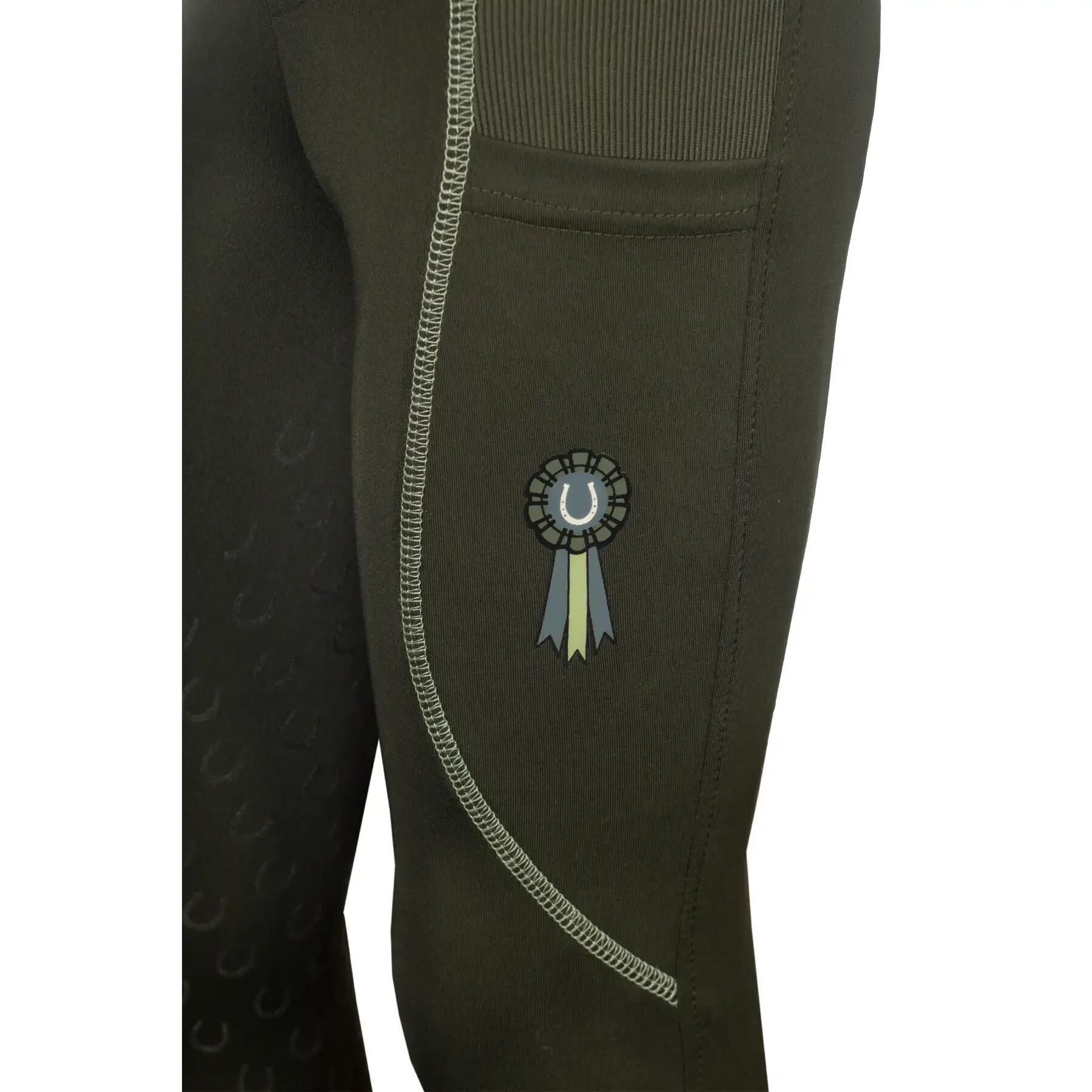 Dziewczęce legginsy jeździeckie z pełną przyczepnością HKM Kids Claire 3/4