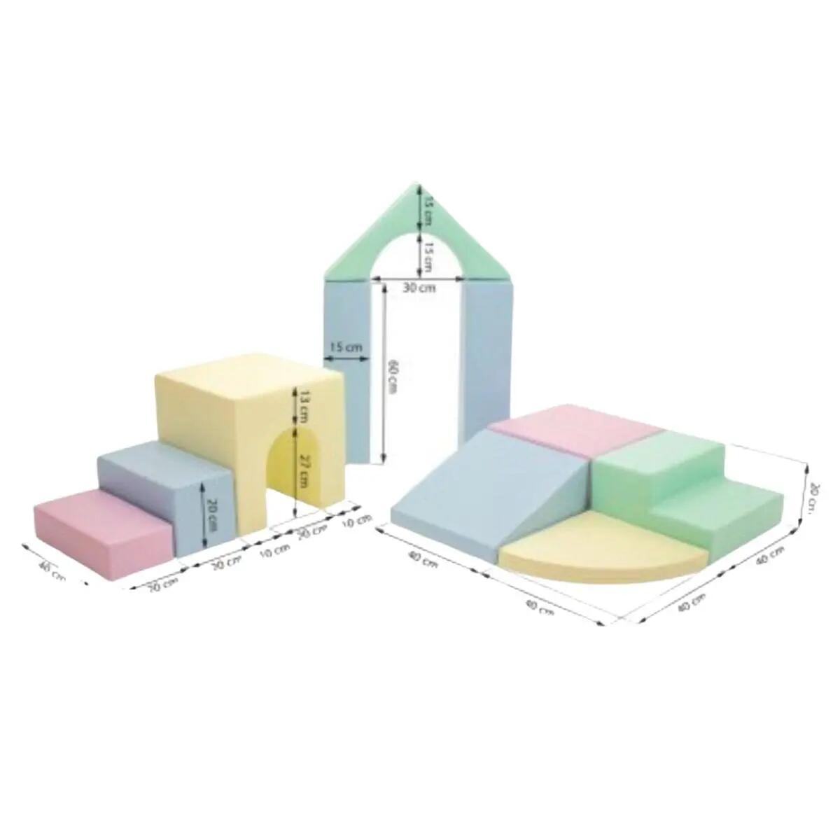 Ensemble grands blocs pastel clair 2/8
