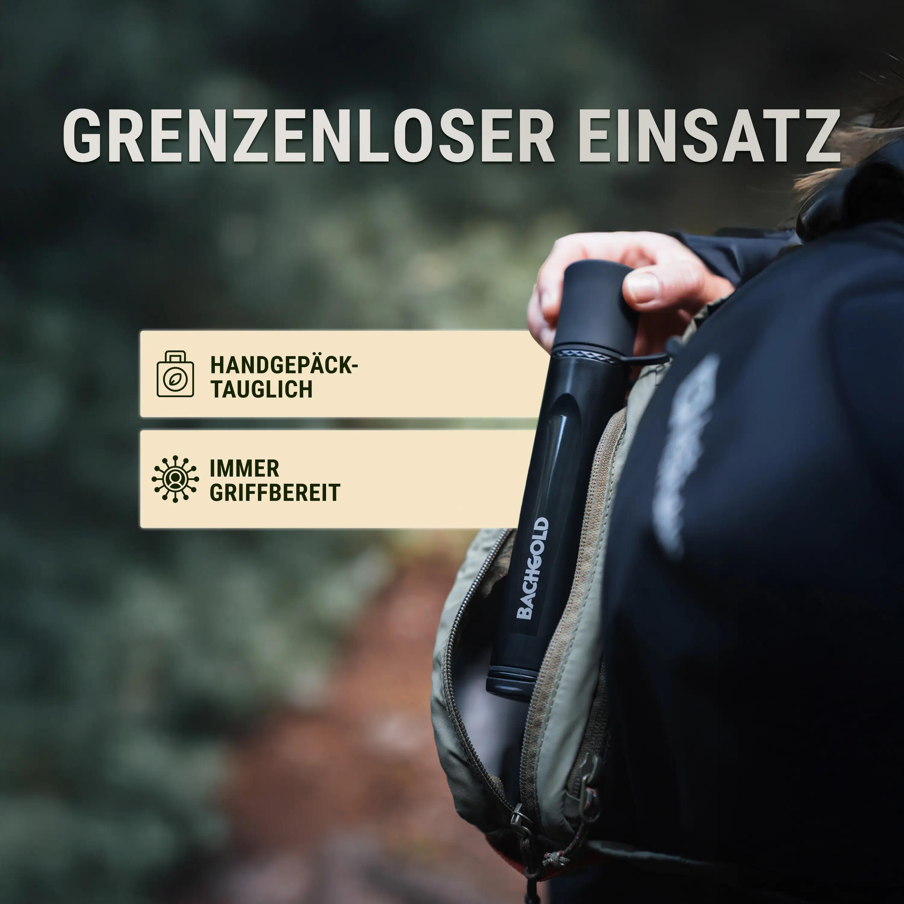 Bachgold Straw Wasserfilter Outdoor mit Virenfilter, Ultraleicht, Schwarz 8/8