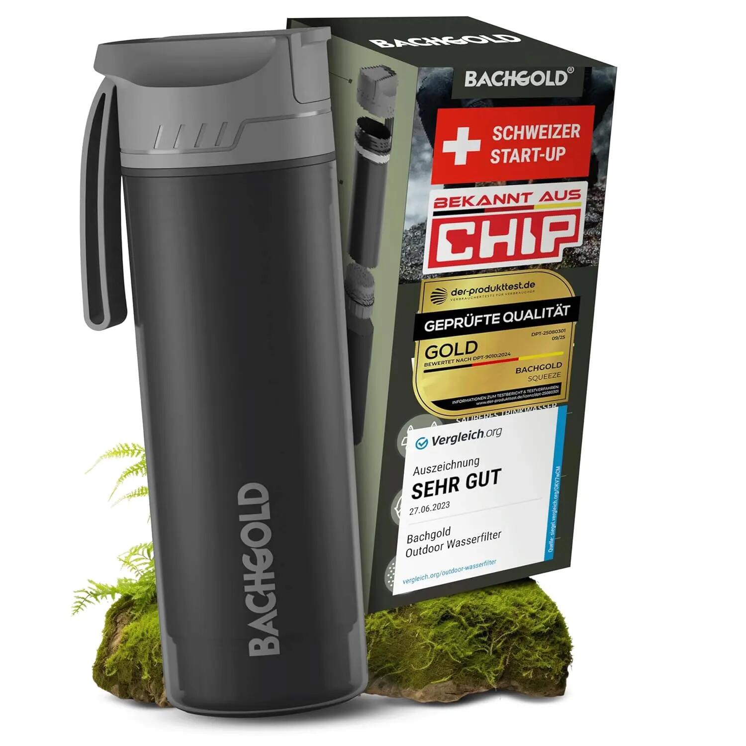 Bachgold® bottiglia filtro acqua professionale per esterni [650ml] con capacità 6/7