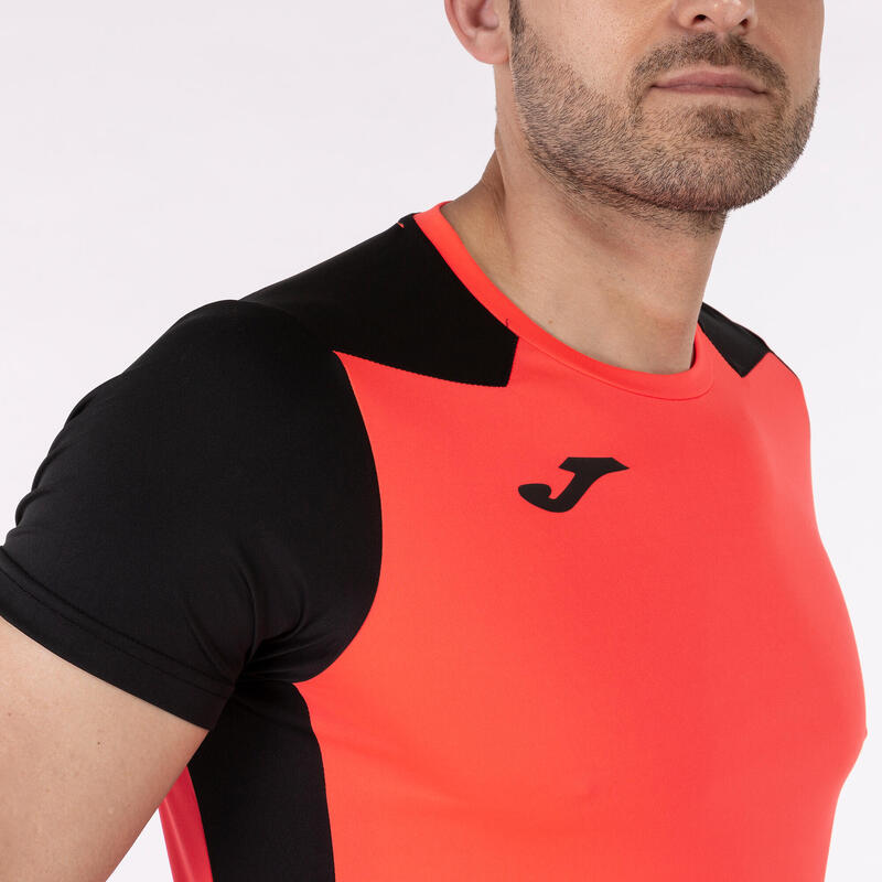 Maillot manches courtes Homme Joma Record ii corail fluo noir