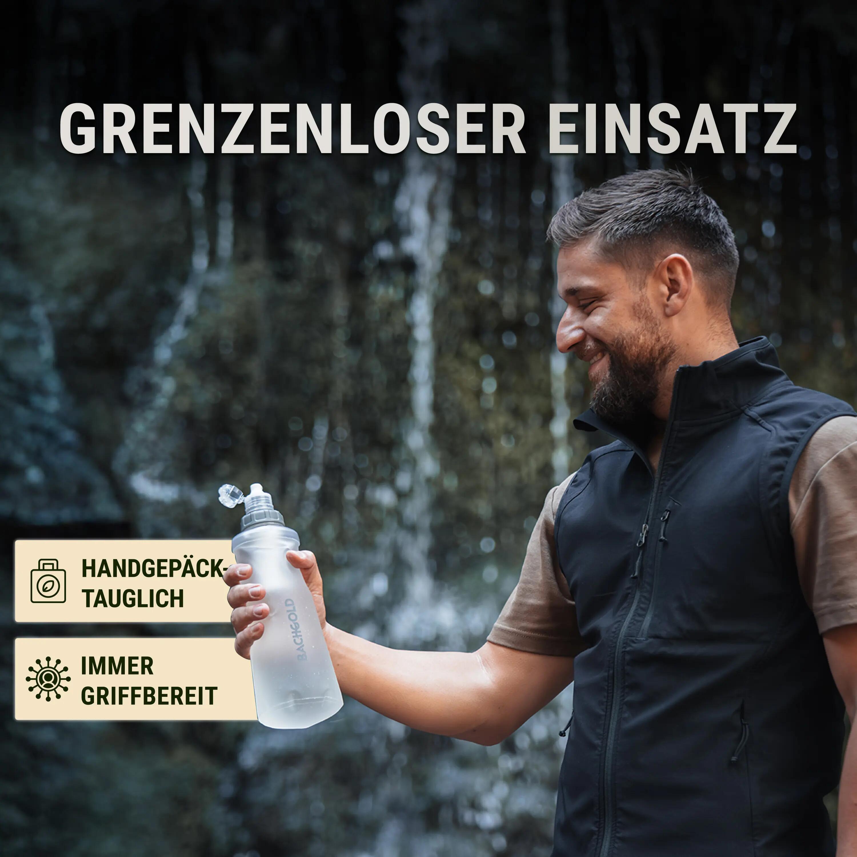 Bachgold Squeeze Wasserfilter Outdoor mit Virenfilter, weiß 500 ml 6/7