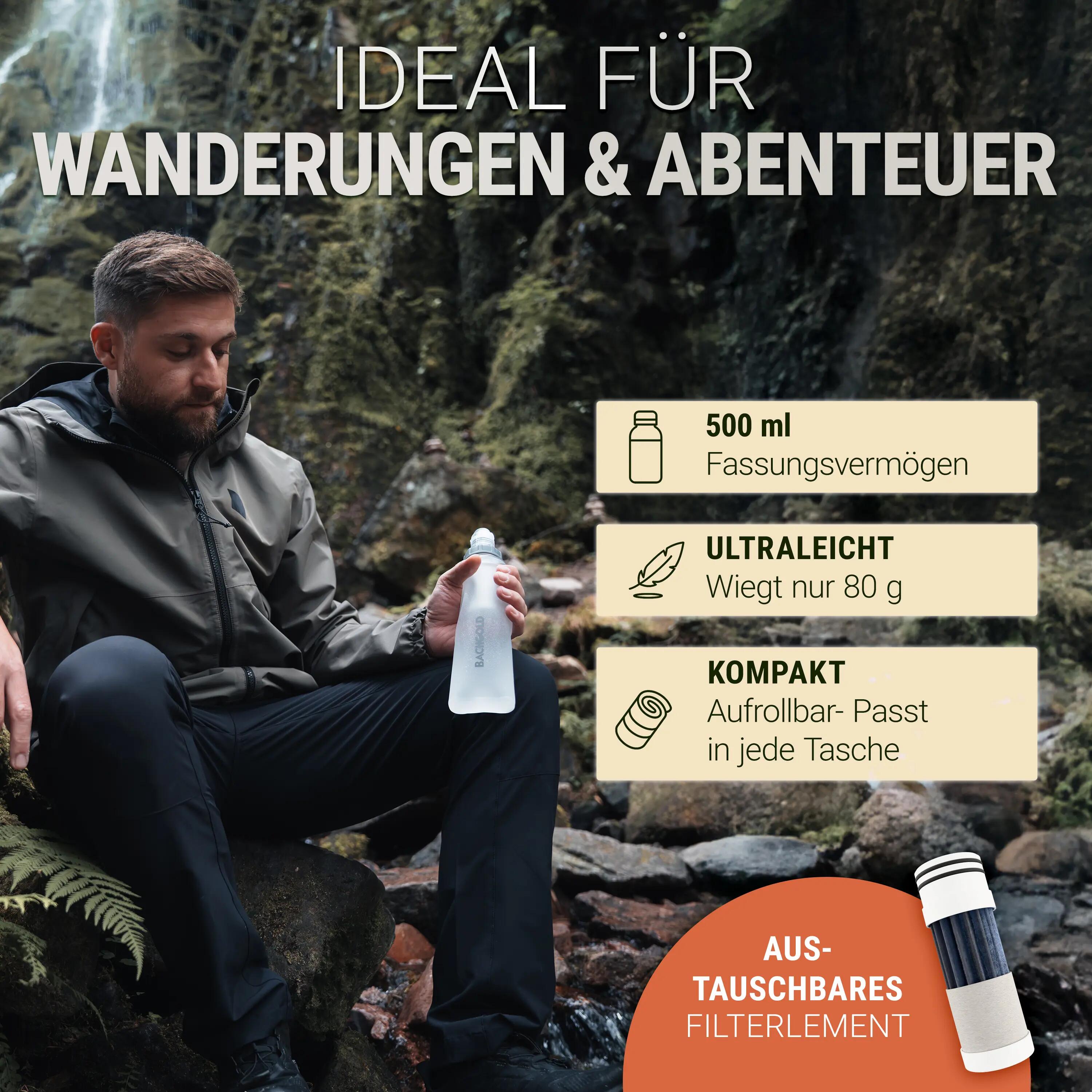 Bachgold Squeeze Wasserfilter Outdoor mit Virenfilter, weiß 500 ml 4/7