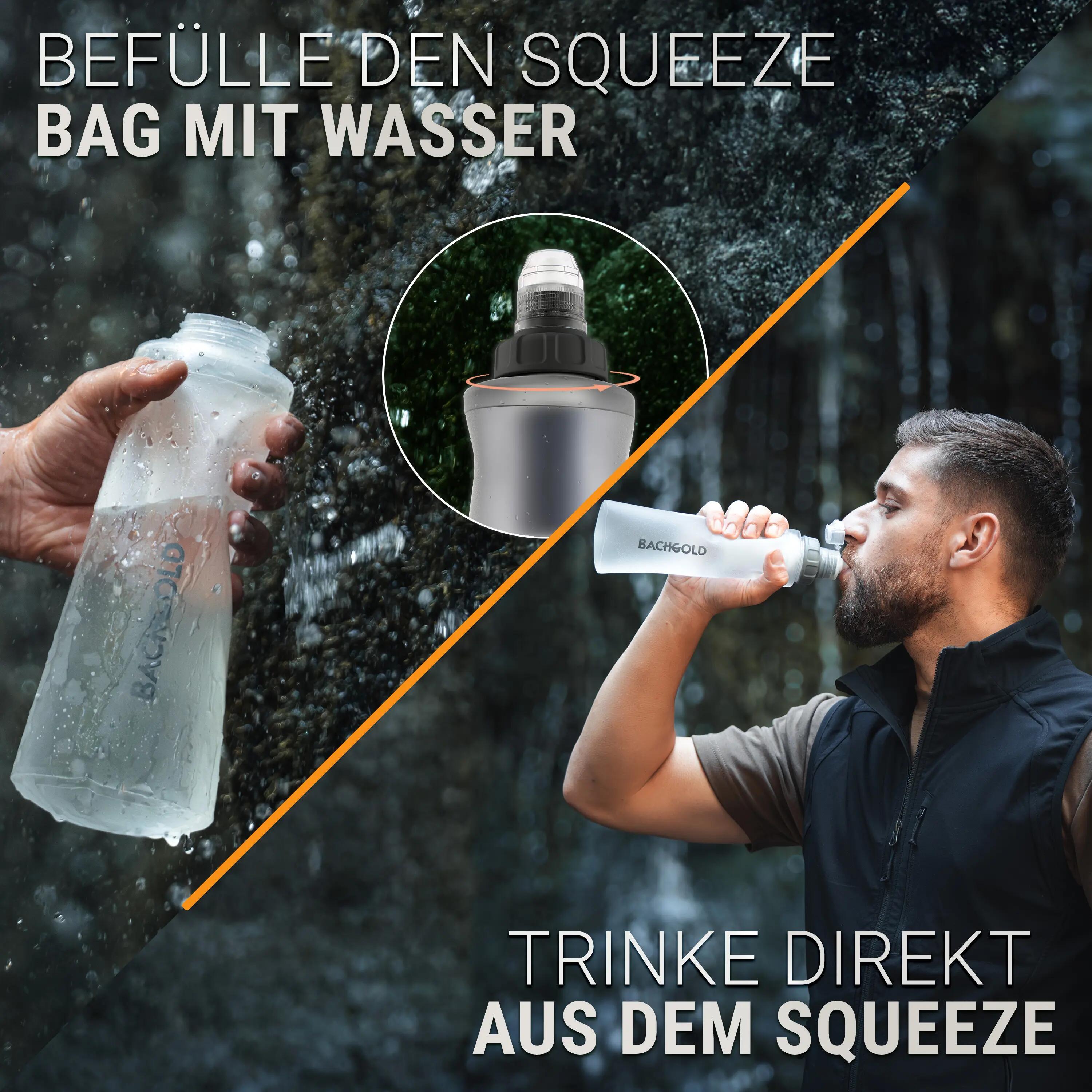 Bachgold Squeeze Wasserfilter Outdoor mit Virenfilter, weiß 500 ml 2/7