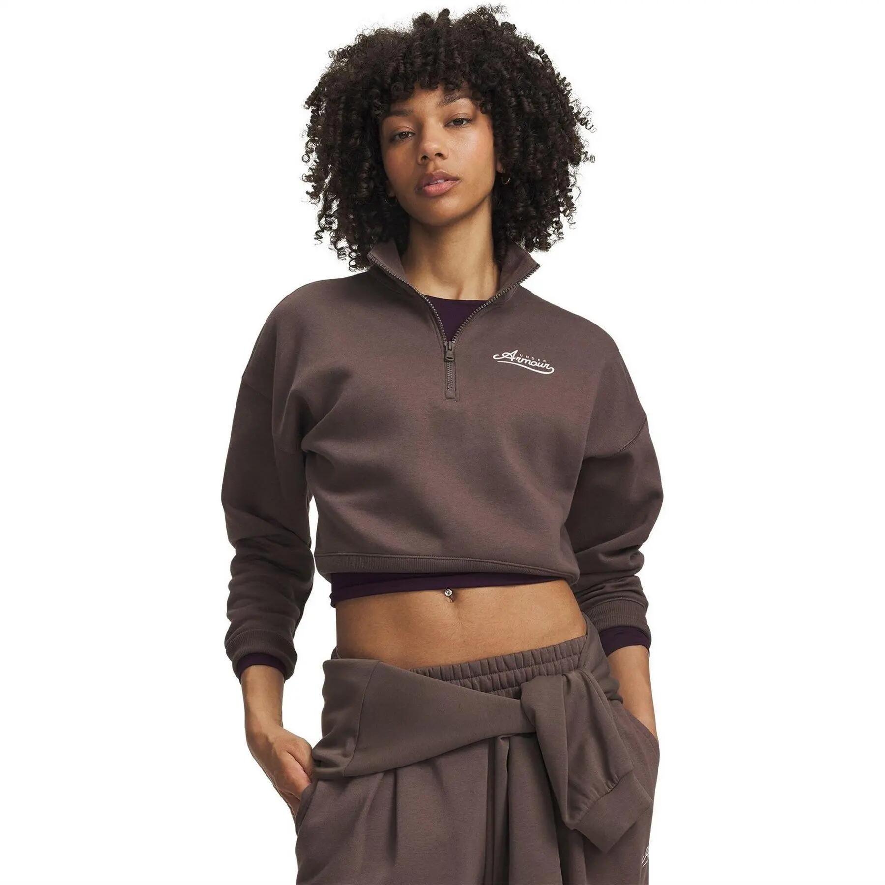 Under Armour Womens/Ladies Rival Cropped Half Zip Sweatshirt