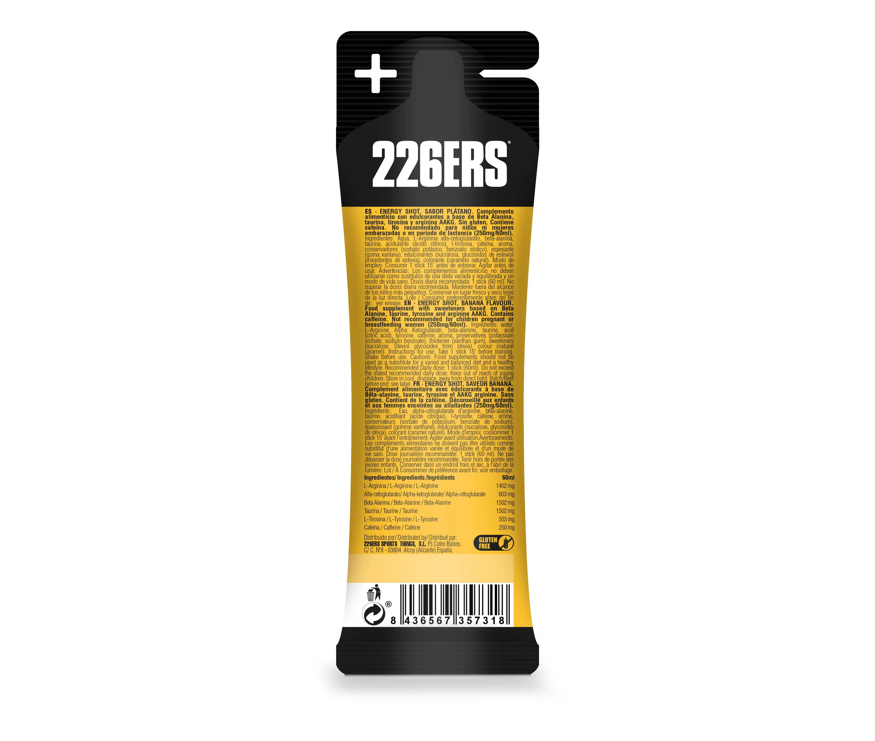 ENERGY SHOT STICK 60ml BANANA XTREM 250mg CAFF 2/6