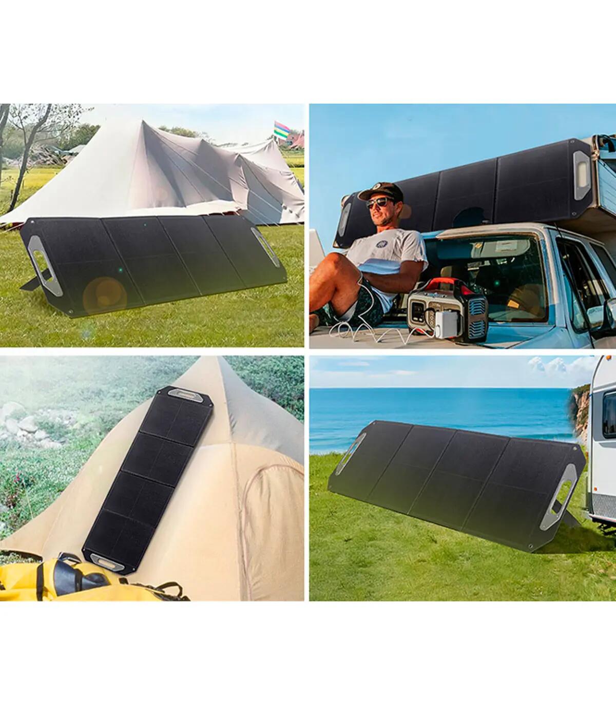 Painel Solar Dobrável 200W 18V Monocristalino IP68 USB-C Autocaravana Camping 9/14