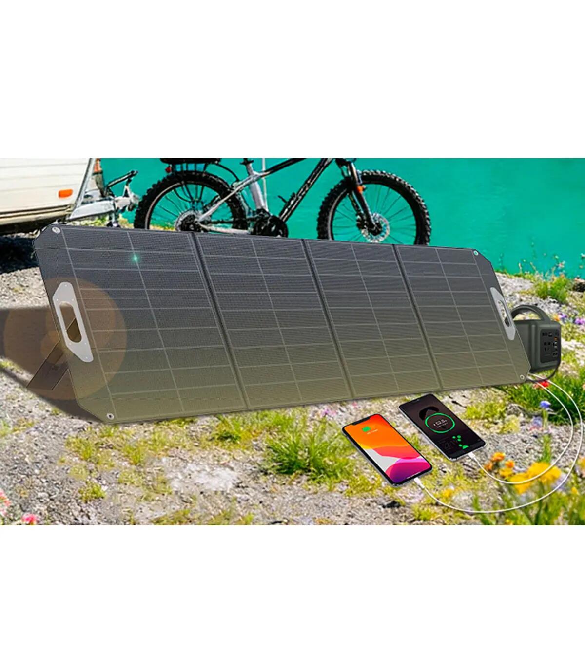Painel Solar Dobrável 200W 18V Monocristalino IP68 USB-C Autocaravana Camping 8/14