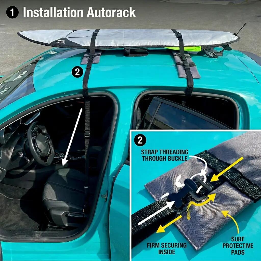 SURF SYSTEM Auto Racks Standard  - Galeries de toit en mousse (Surf, Longboard) 9/9