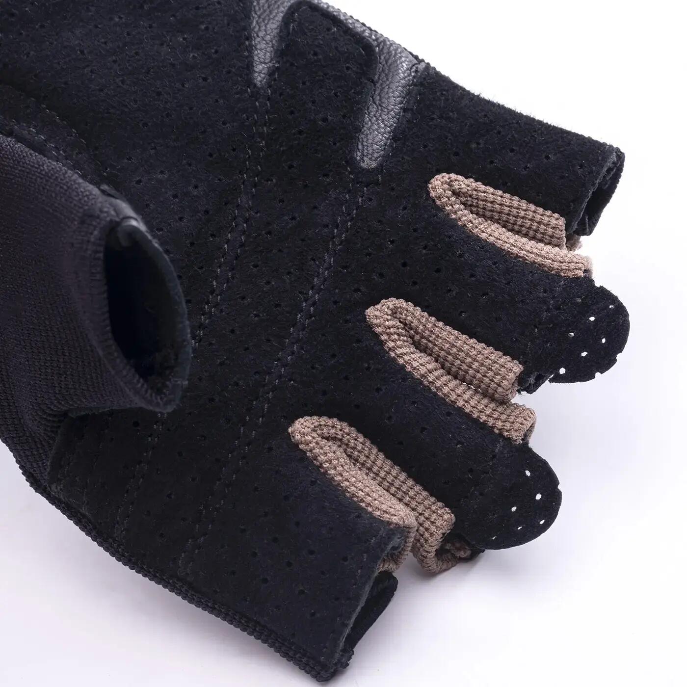 Adulto Unisex Pelle Guanti Senza Dita Magnum Concept Nero 5/5