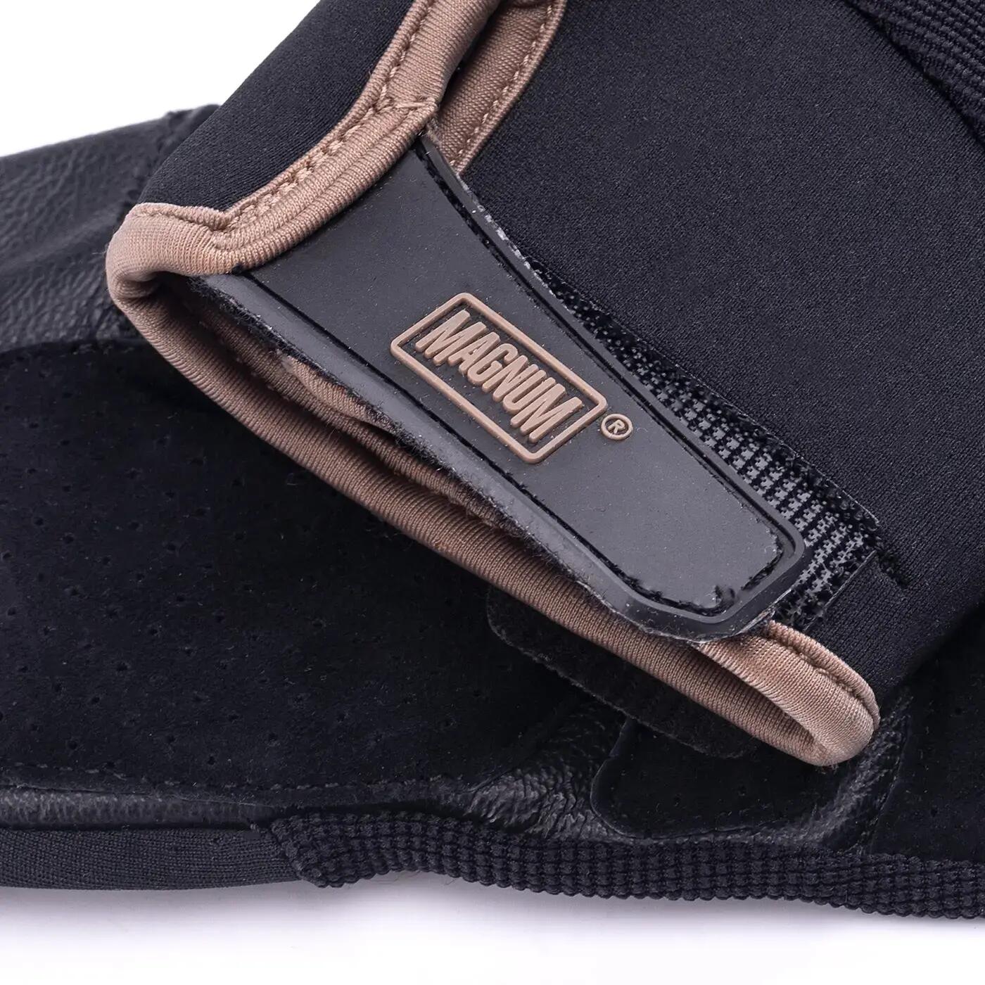 Adulto Unisex Pelle Guanti Senza Dita Magnum Concept Nero 4/5