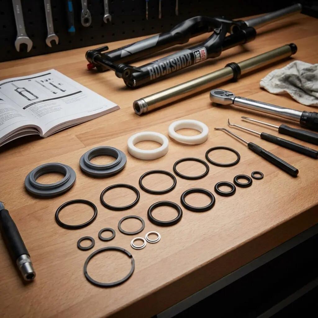 Kit de peças de garfo Rockshox Kit Service 200 Hour/1 Year Recon Gold Rl A4 2018 2/3