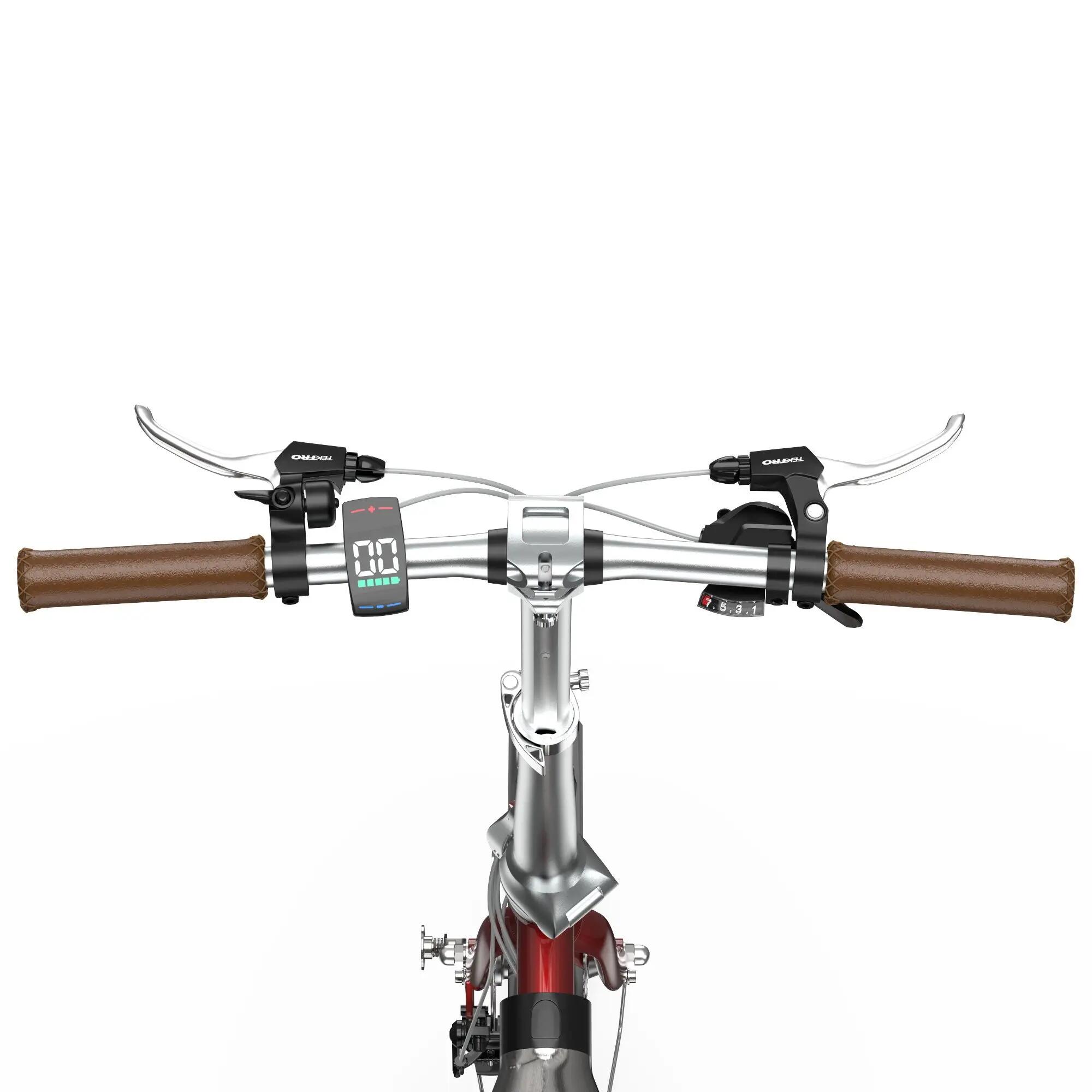 OT02 PRO składany rower elektryczny 20", silnik 250W, 7 biegów, wyświetlacz LCD 5/7