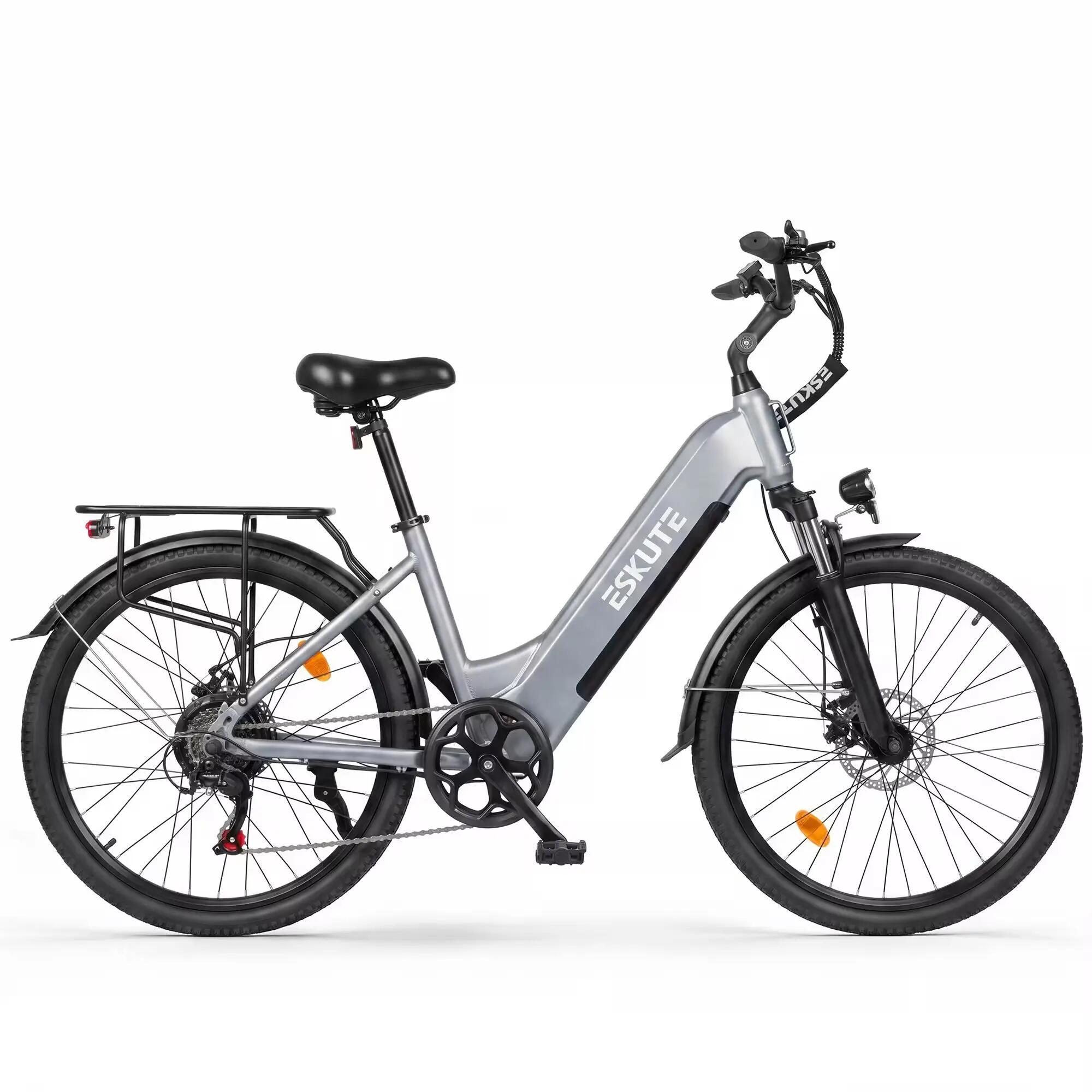 Bicicleta elétrica C202 26", motor 250W, bateria 48V 17,5Ah, 7 velocidades 4/4