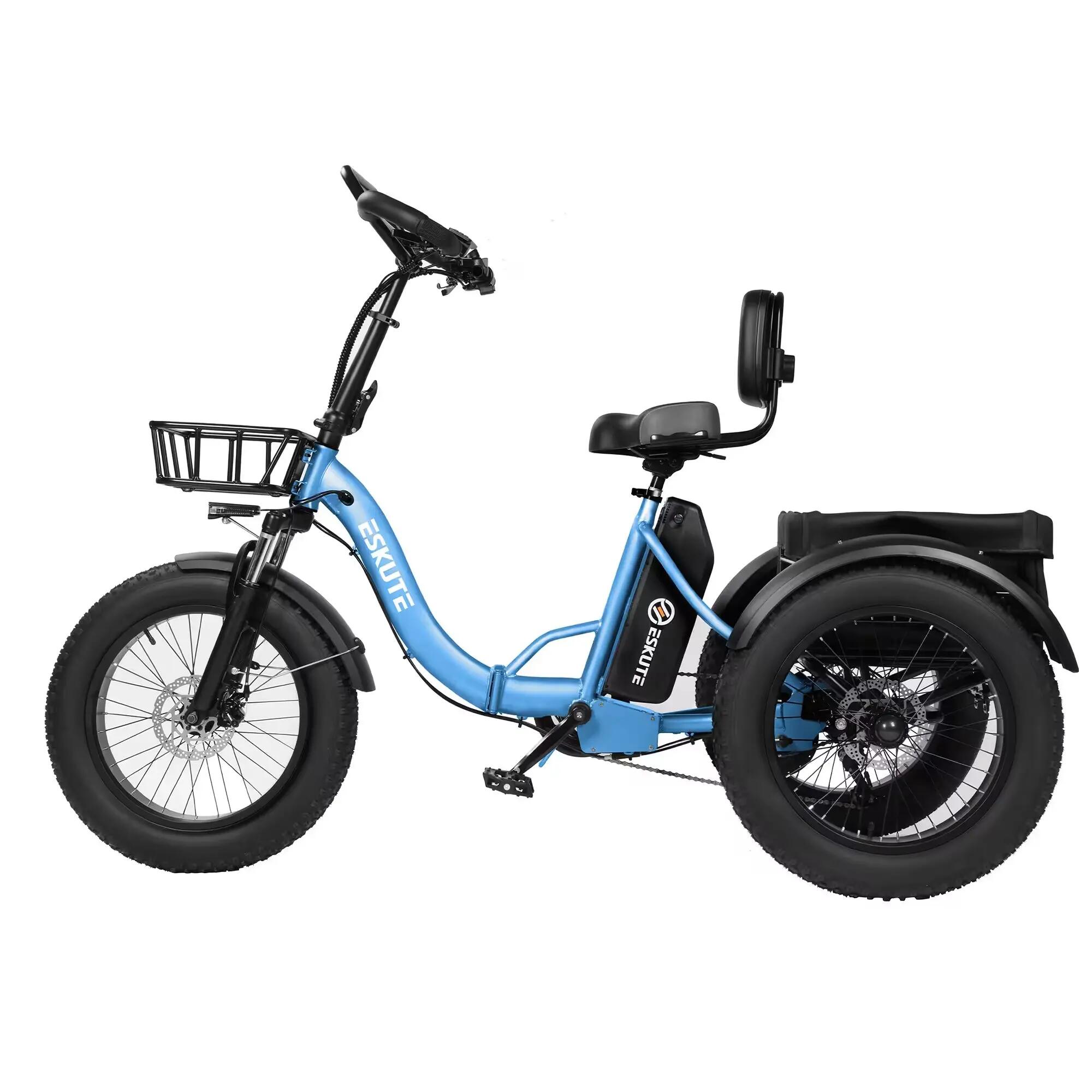 Elektrische driewieler T302 Pro 20", 250W motor, 48V 20,8Ah accu,7-versnellingen 3/4