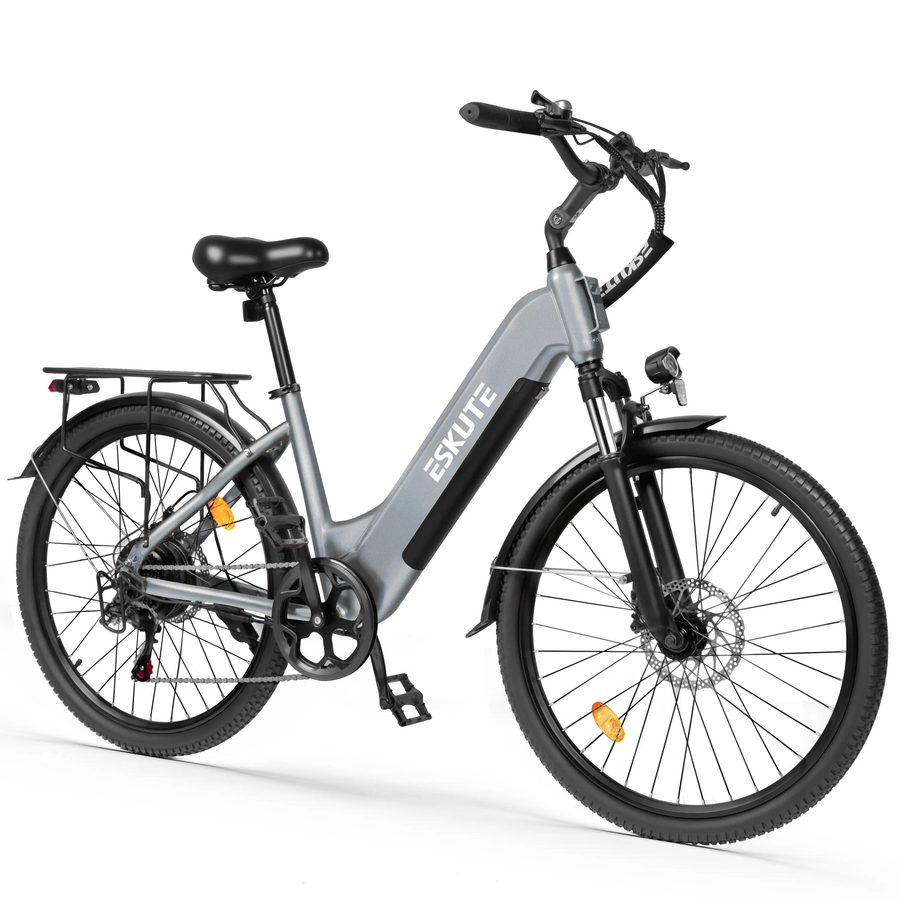 Bicicleta elétrica C202 26", motor 250W, bateria 48V 17,5Ah, 7 velocidades 3/4