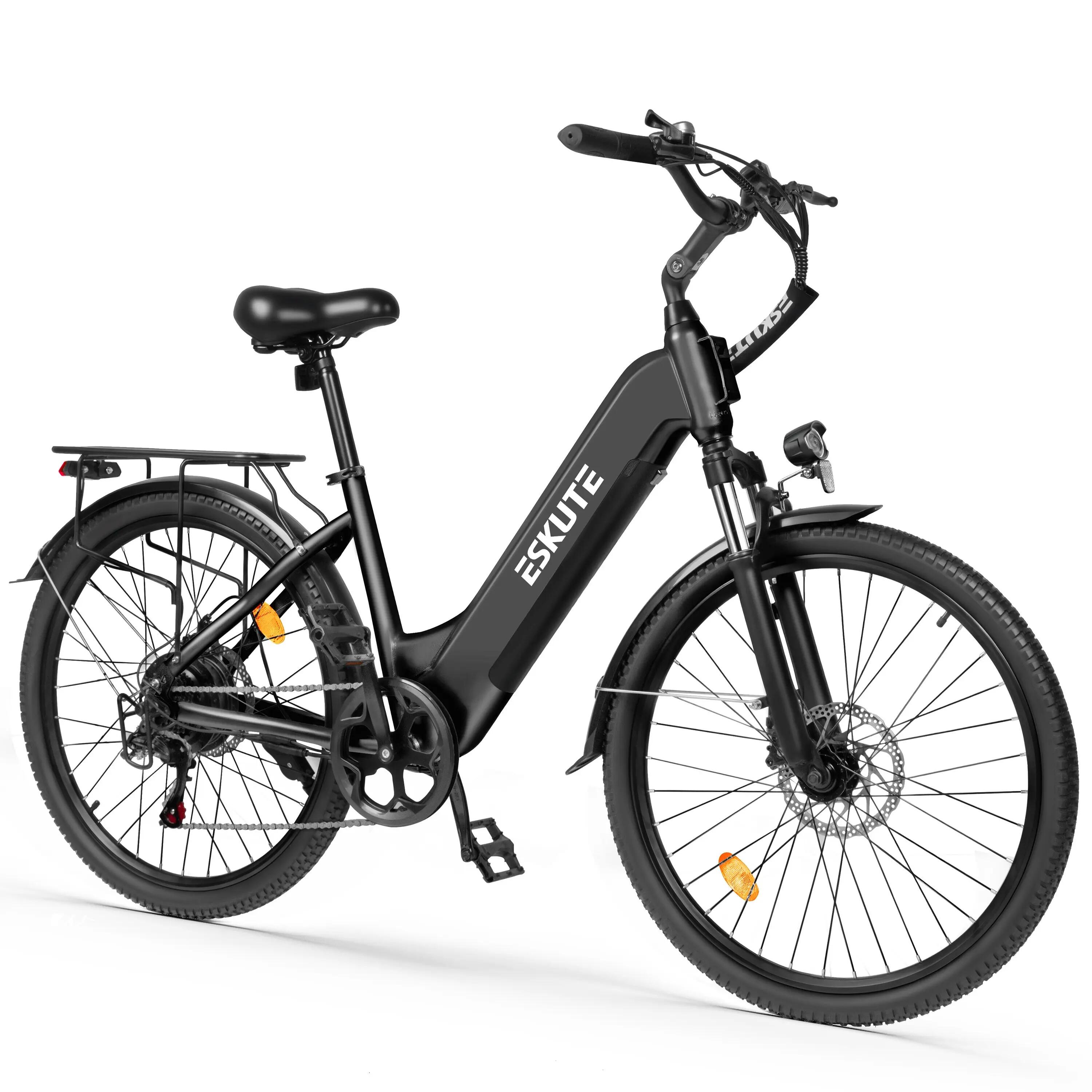 Bicicleta elétrica C202 26", motor 250W, bateria 48V 17,5Ah, 7 velocidades 3/4