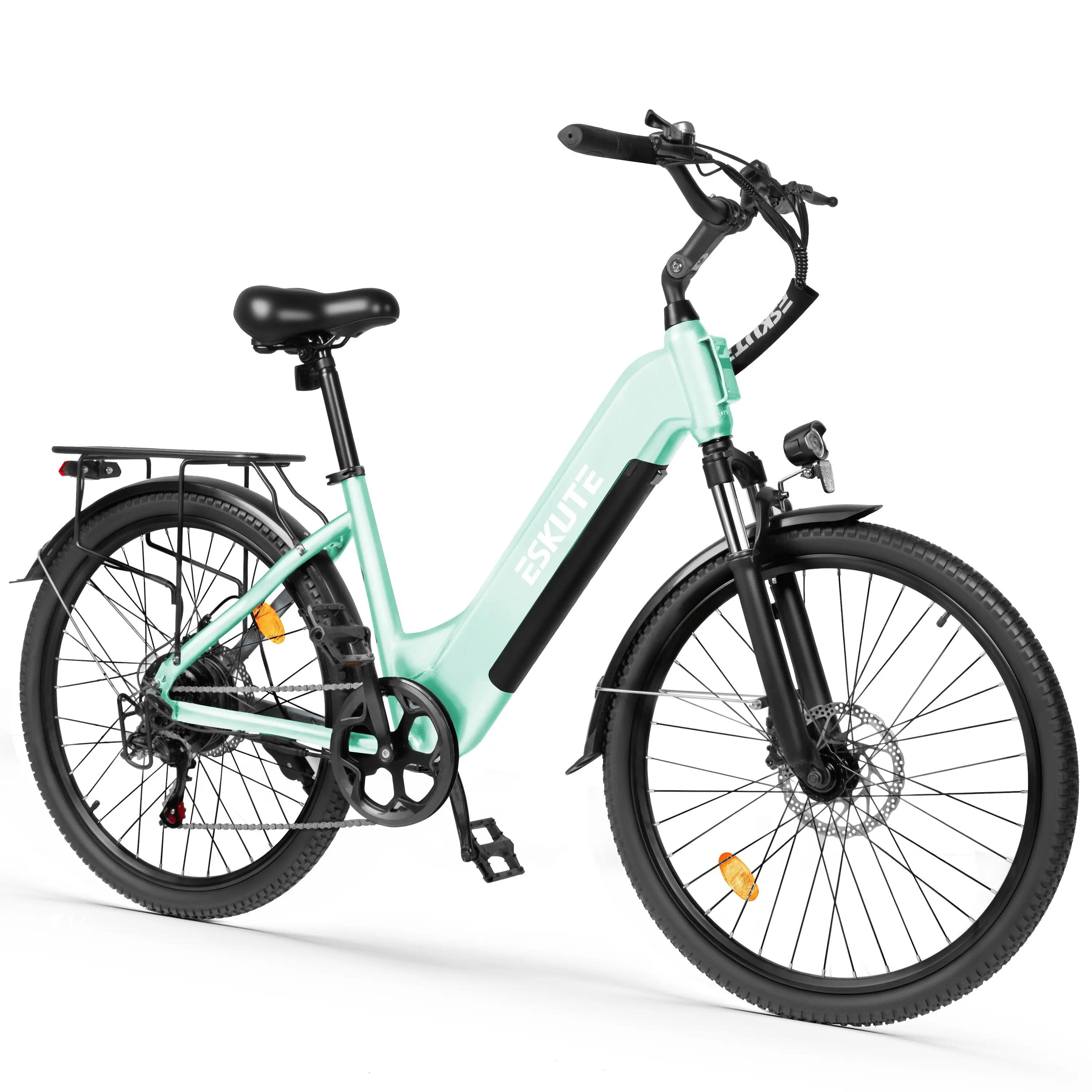 Vélo électrique C202 26", moteur 250W, batterie amovible 48V 17,5Ah, 7 vitesses 3/4