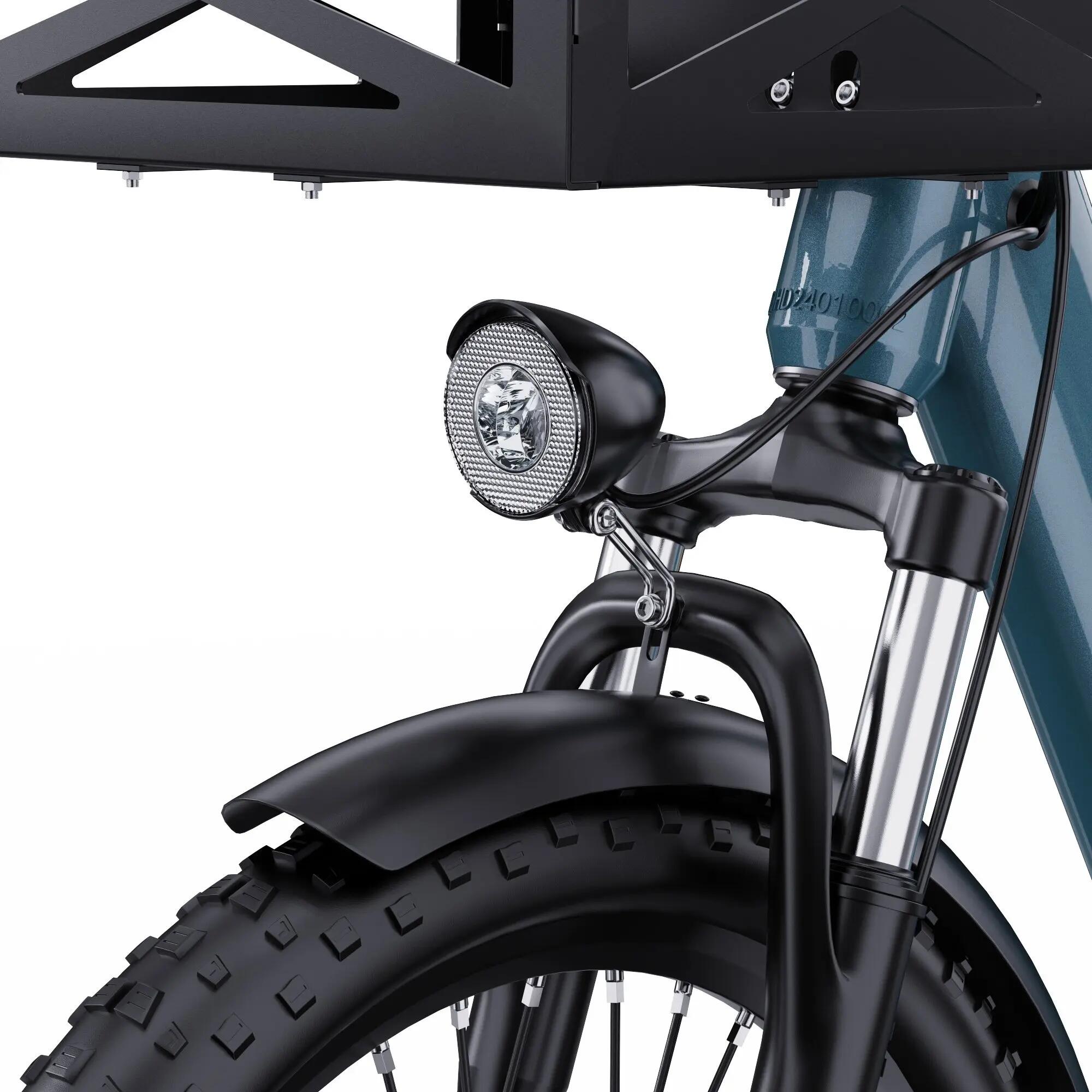 Elektryczny rower cargo ONESPORT OT01, opony 20", bateria 48V 27Ah, 25km/h 4/7