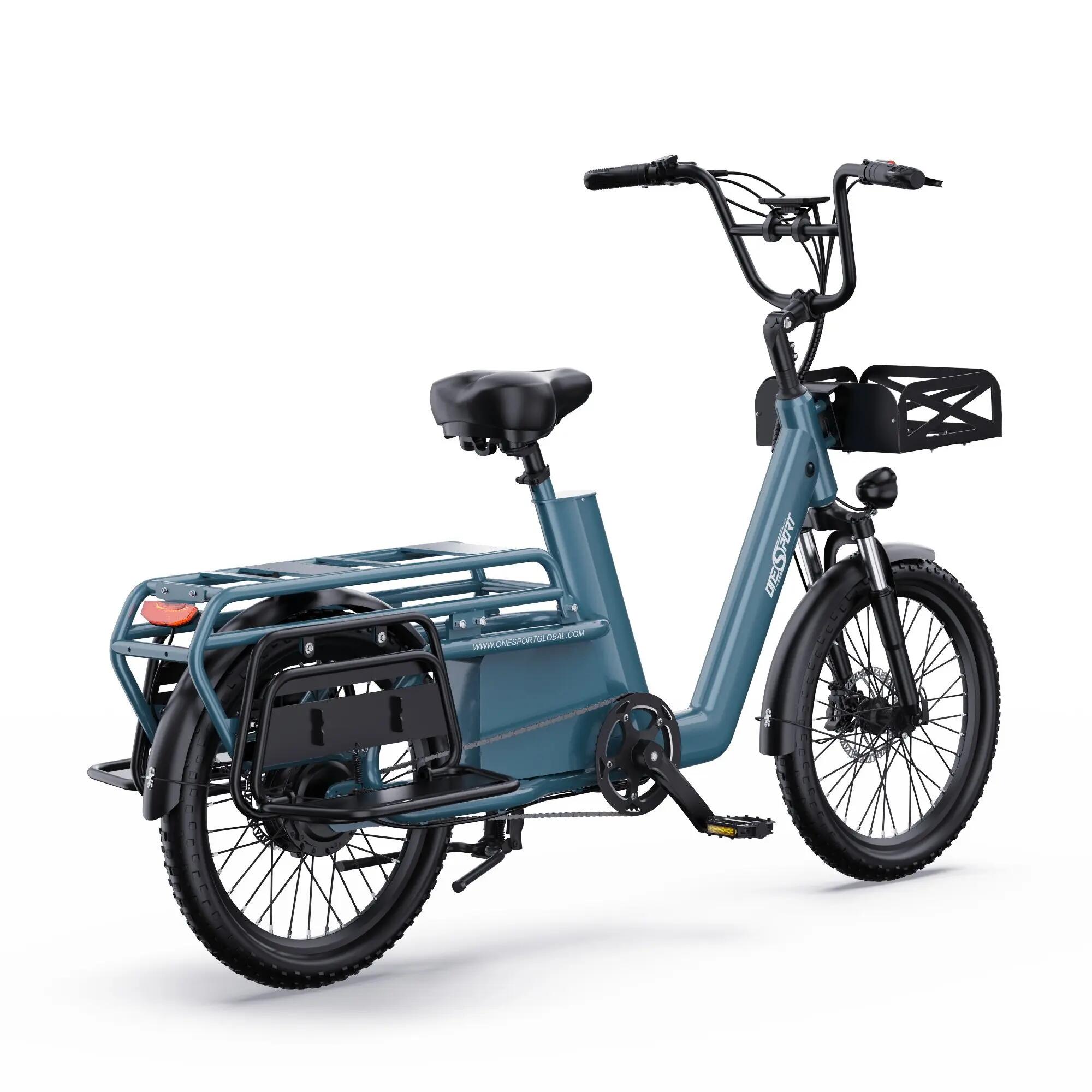 Elektryczny rower cargo ONESPORT OT01, opony 20", bateria 48V 27Ah, 25km/h 3/7