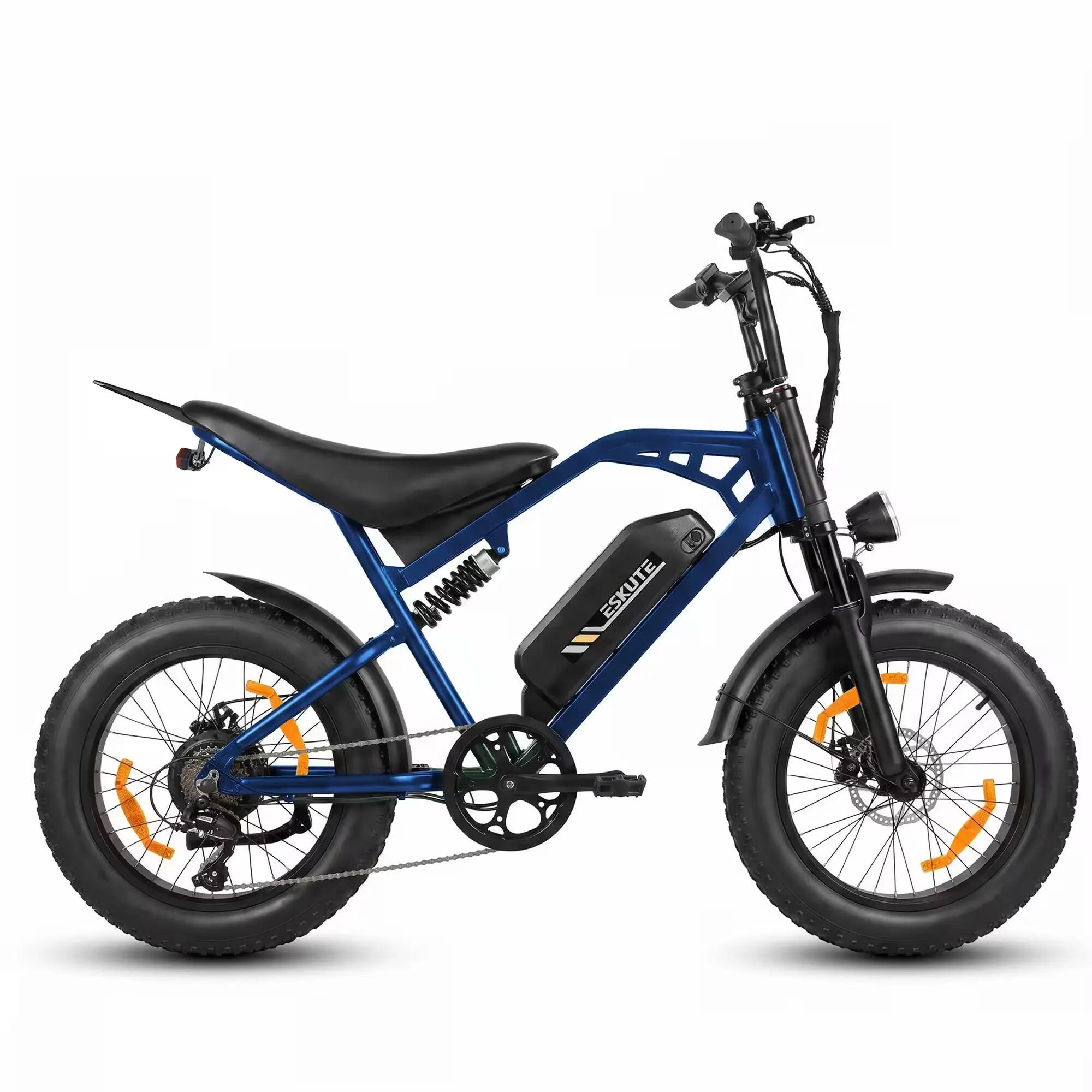 Bicicleta eléctrica V202 neumático grueso 20", motor 250W, batería 48V 20,8Ah 3/5