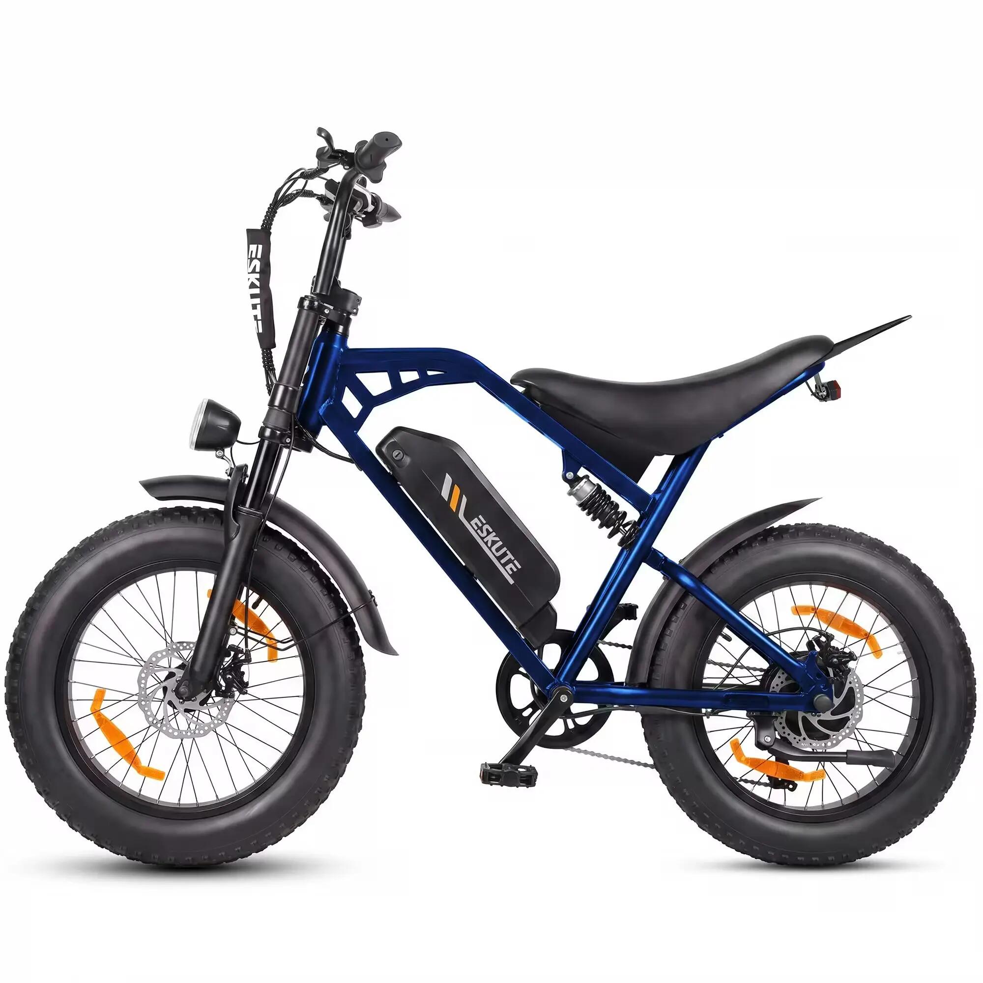Bicicleta eléctrica V202 neumático grueso 20", motor 250W, batería 48V 20,8Ah 2/5