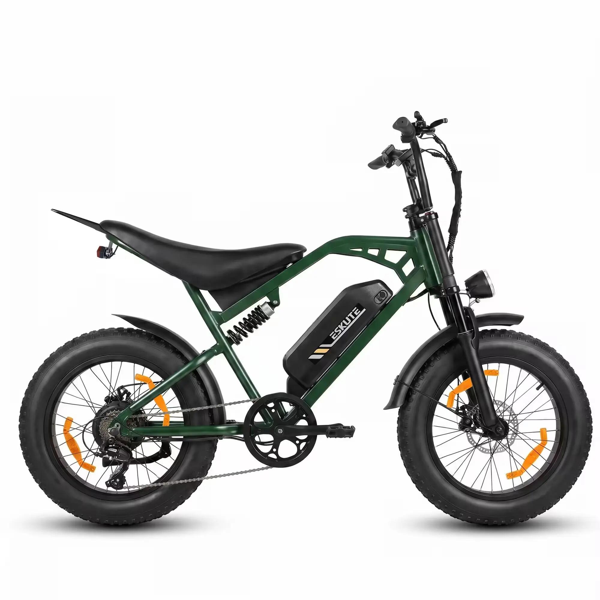Bicicleta eléctrica V202 neumático grueso 20", motor 250W, batería 48V 20,8Ah 3/5
