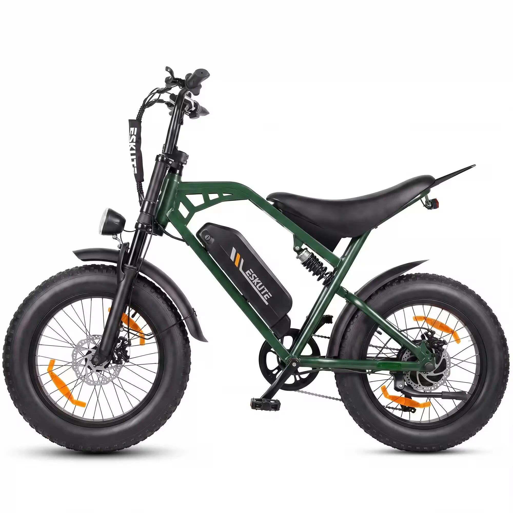Bicicleta eléctrica V202 neumático grueso 20", motor 250W, batería 48V 20,8Ah 2/5