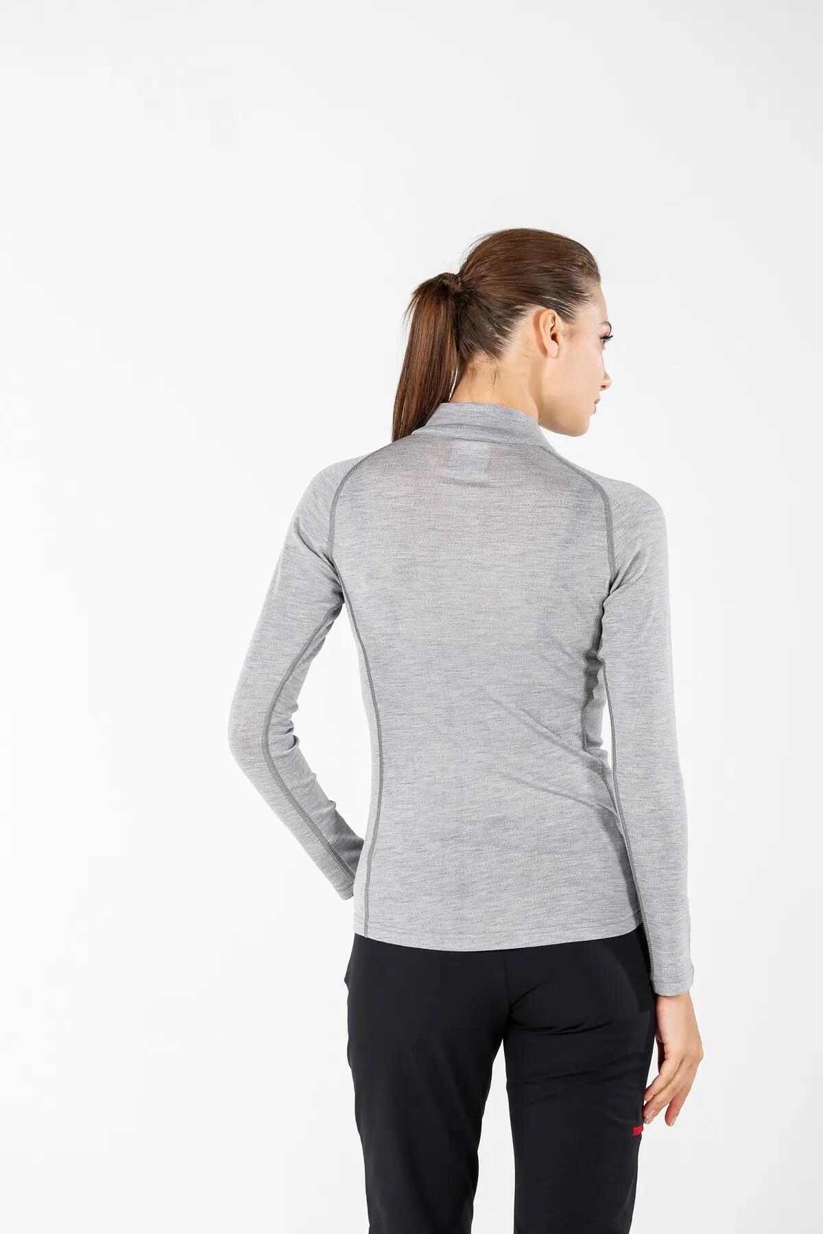 Vega - damska koszulka 100%  wełna merino z zamkiem YKK  (195 g/m²) S, Szary 7/7