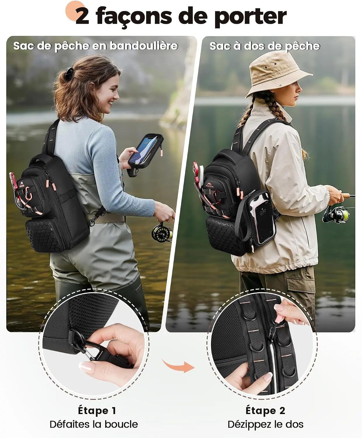 Femme Pêche Sac à dos étanche porte-canne isotherme 2en1 FishLite 3/3
