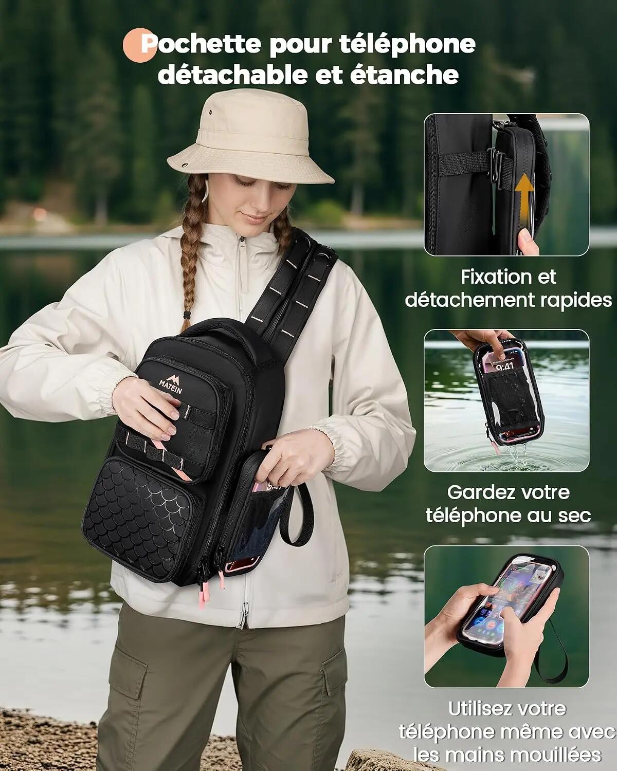 Femme Pêche Sac à dos étanche porte-canne isotherme 2en1 FishLite 2/3