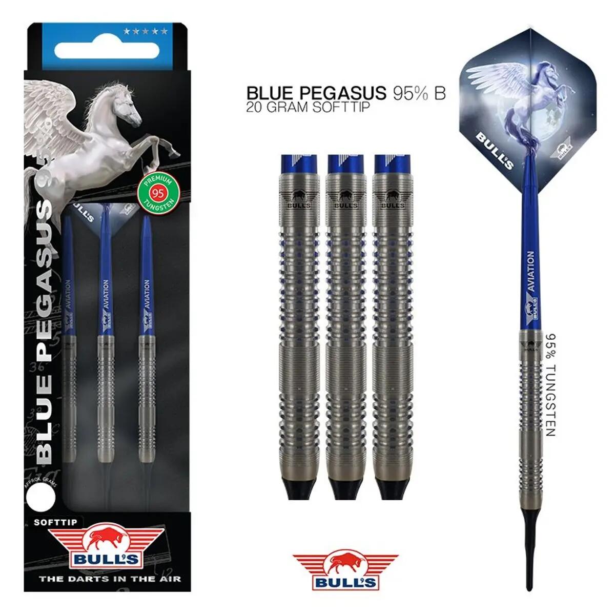Blue Pegasus 95% B 95% Tungsten Softtip Dartpijlen 3/5