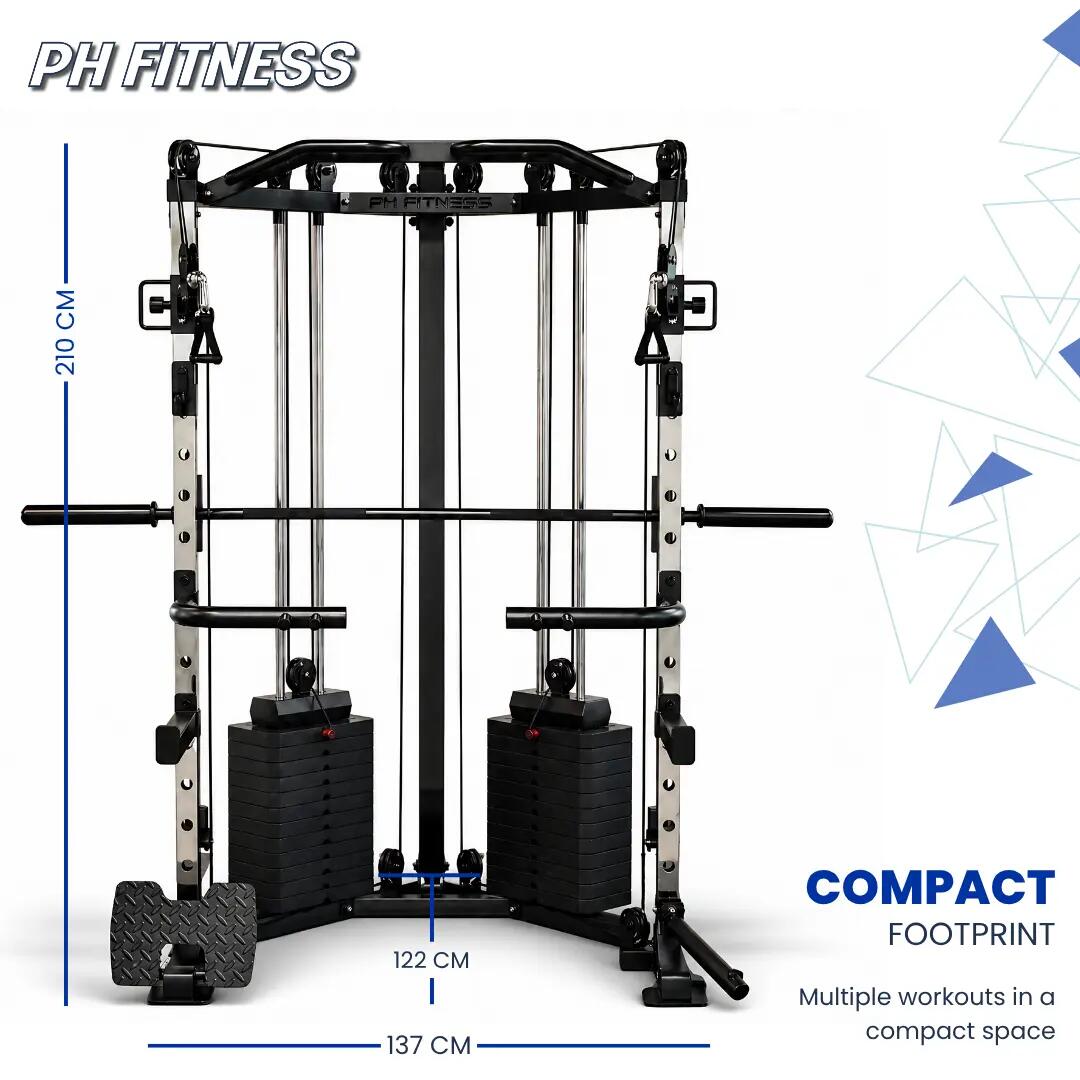 Stazione angolare con Smith Machine e doppia puleggia – 160 kg 7/9