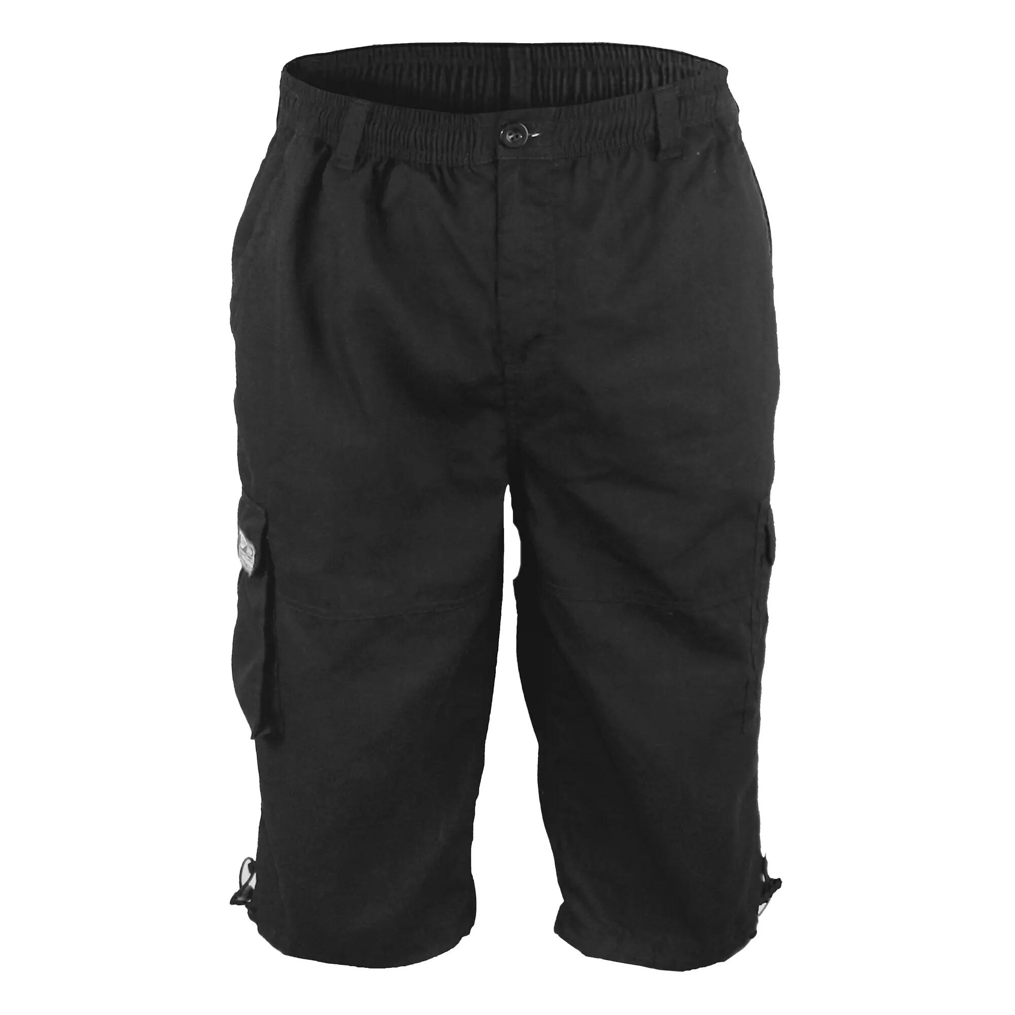 Mens D555 Mason Kingsize Cargo Shorts (Black) 2/6