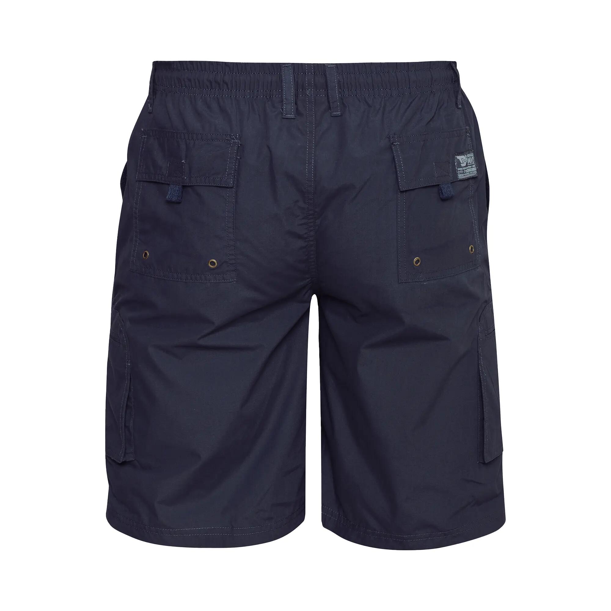 Mens D555 Nick Elasticated Waist Cargo Shorts (Navy) 3/6