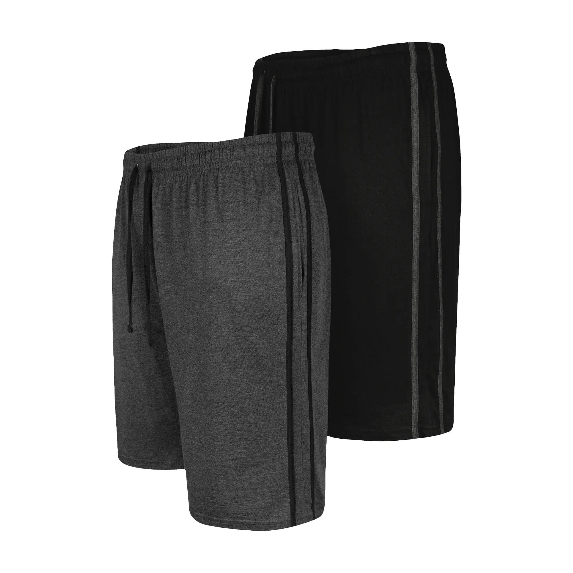 D555 Lot De 2 Shorts À Taille Élastiquée Grande Taille RYAN Homme (Noir / Gris 2/6
