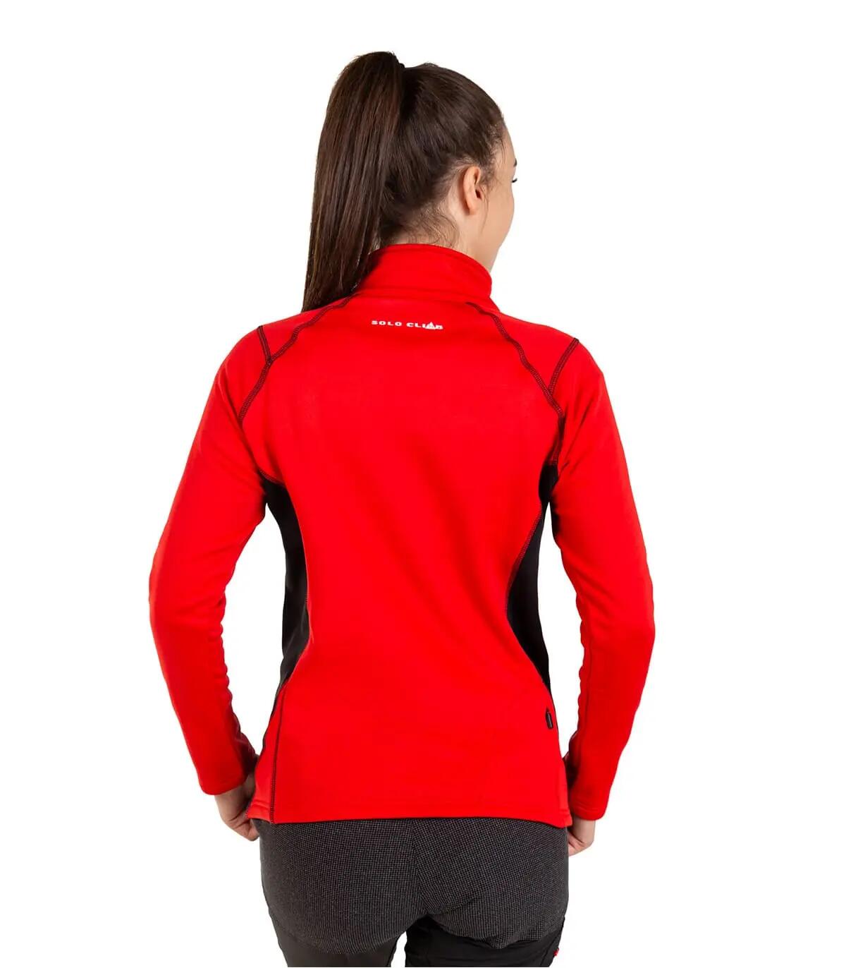 Casaco Polar Power Hot Alpinismo Mulher Elástico Transpirável Vermelho 4/5