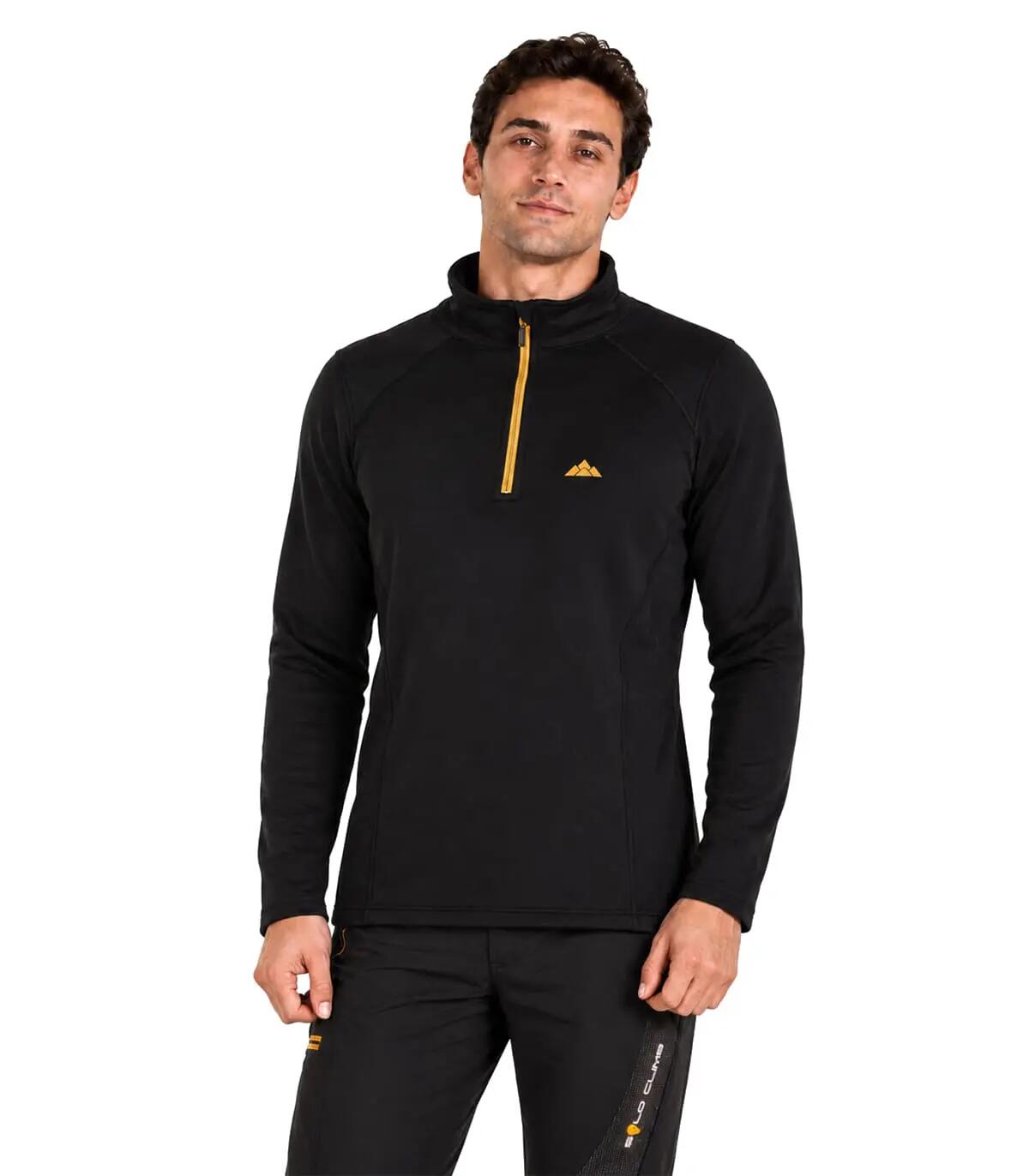 Casaco Polar Power Hot Alpinismo Homem Elástico Transpirável Preto 3/5