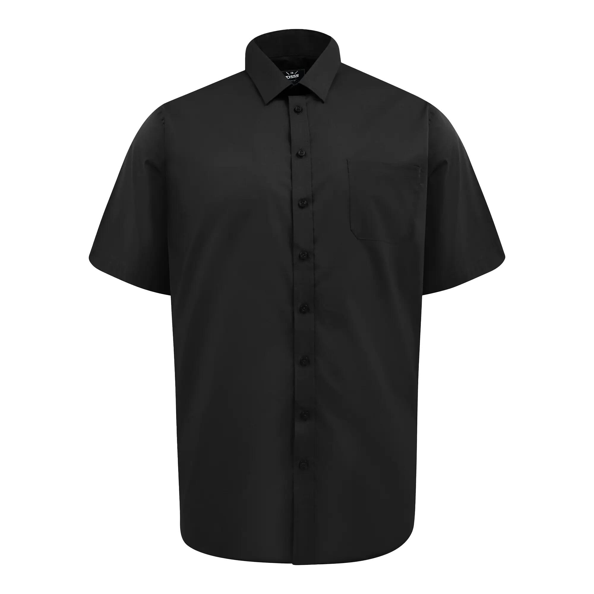 Mens D555 Lucas Stretch Kingsize ShortSleeved Shirt (Black) 2/6