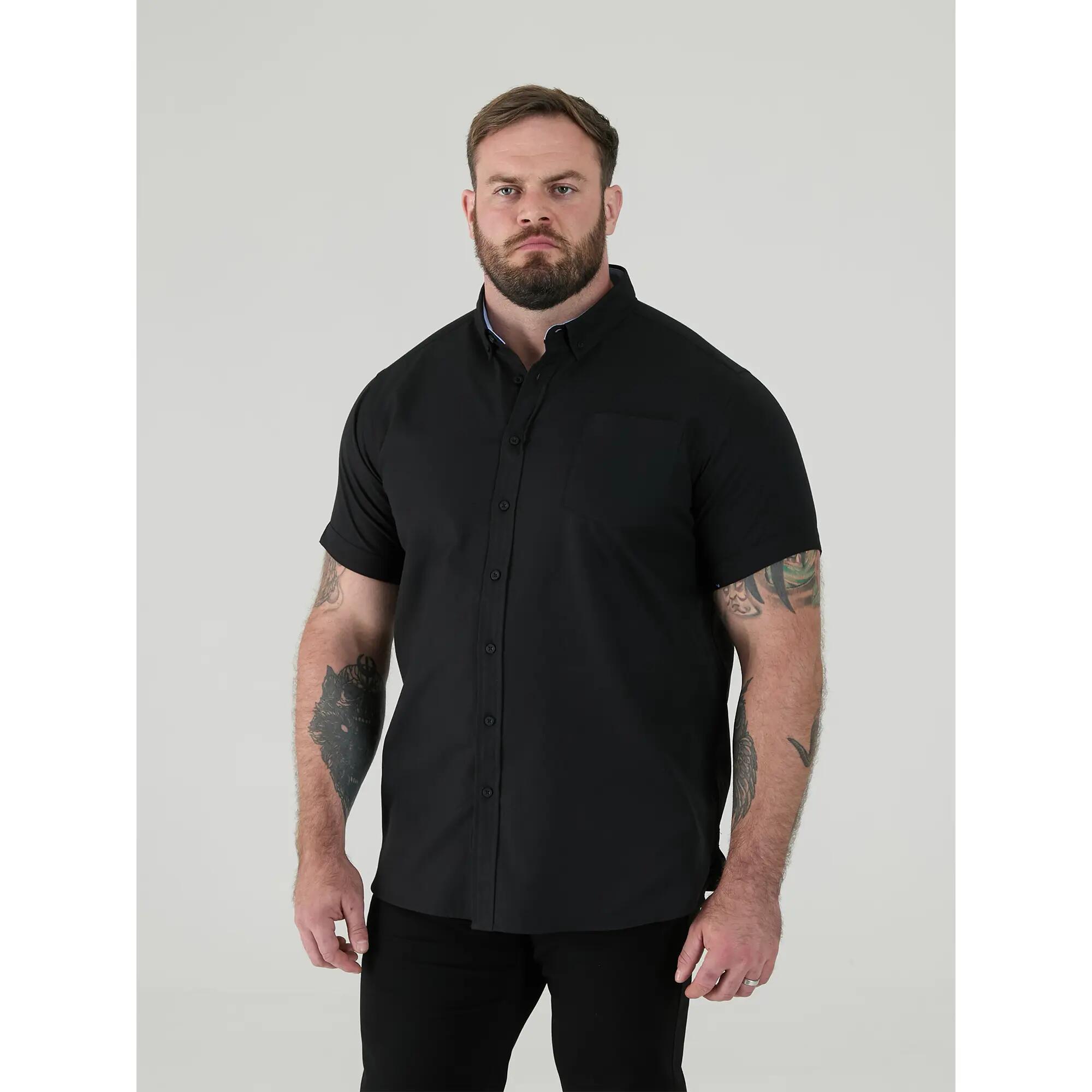 Camicia Kingsize Maniche Corte Uomo Duke D555 James Nero 4/6