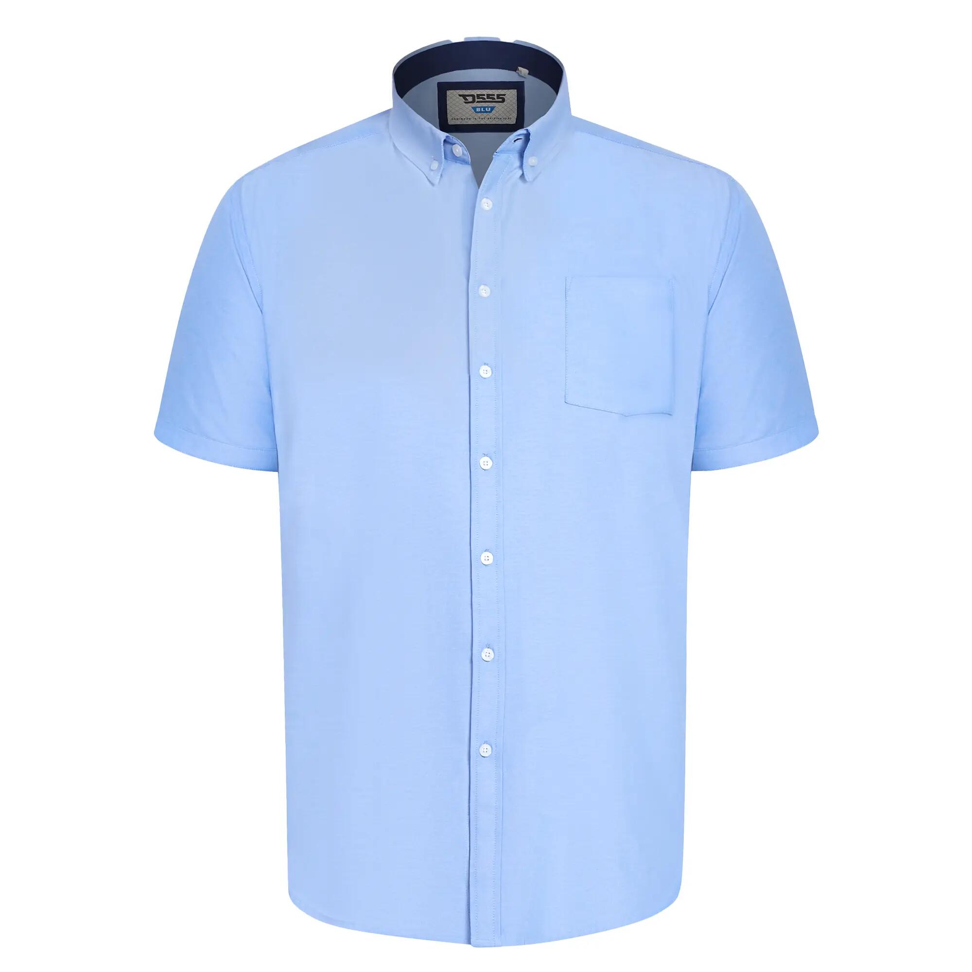 Camicia Kingsize Maniche Corte Uomo Duke D555 James Azzurro 2/6