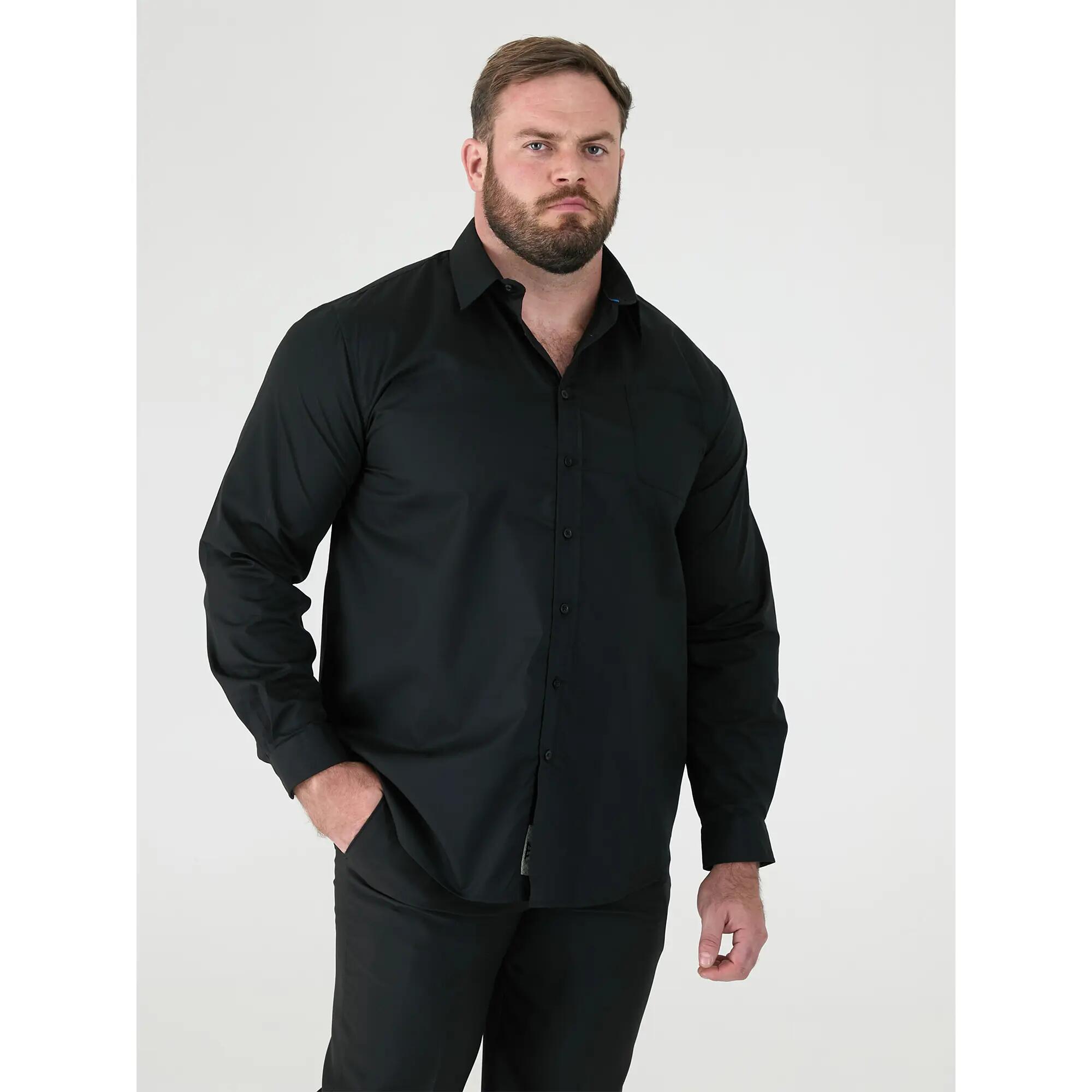 Camicia Kingsize Manica Lunga Uomo Duke D555 Corbin Nero 4/6