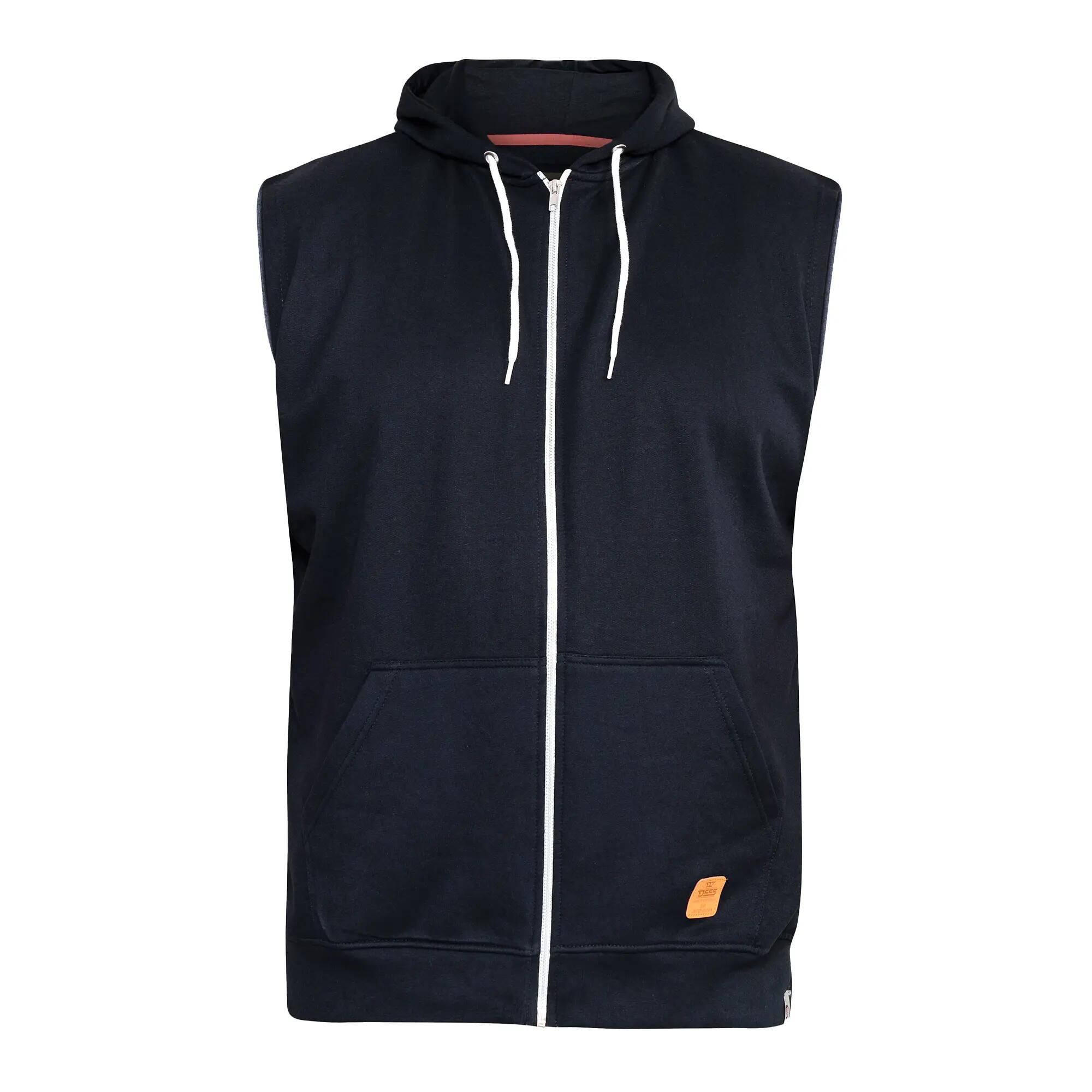 Felpa Con Cappuccio E Zip Intera Kingsize Senza Maniche Uomo Duke D555 Blake Blu 2/6