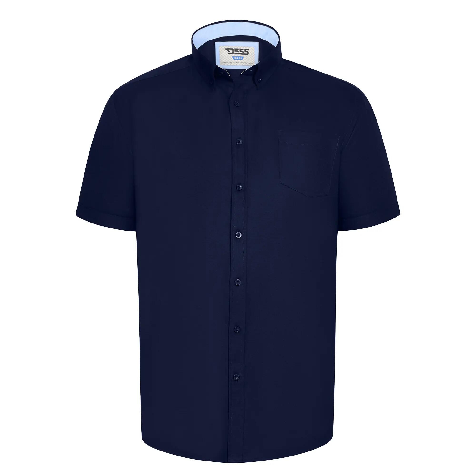 Camicia Alto Maniche Corte Uomo Duke James D555 Blu Navy 2/6