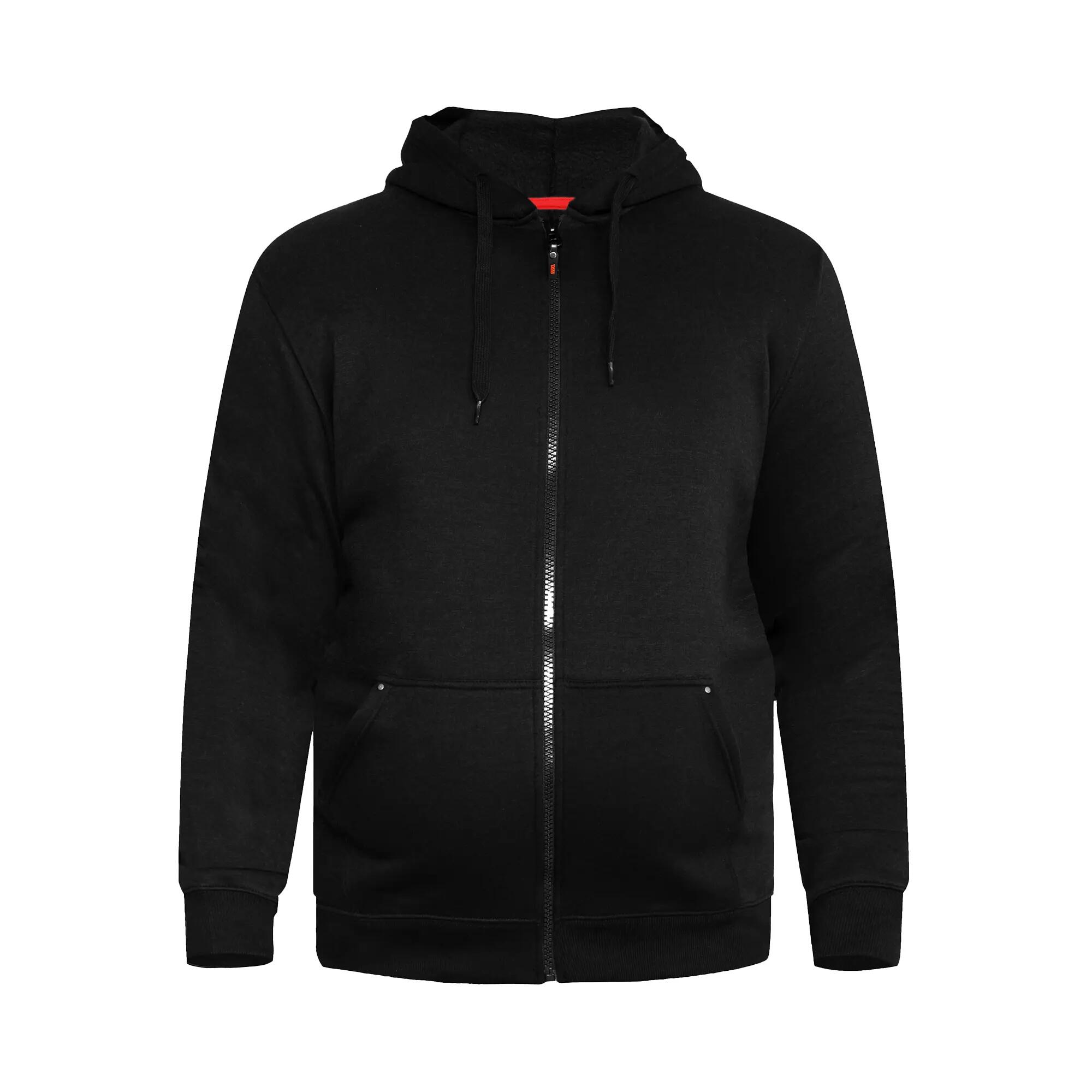 Felpa Con Cappuccio E Zip Intera Kingsize Uomo Duke D555 Rockford Cantor Nero 2/6