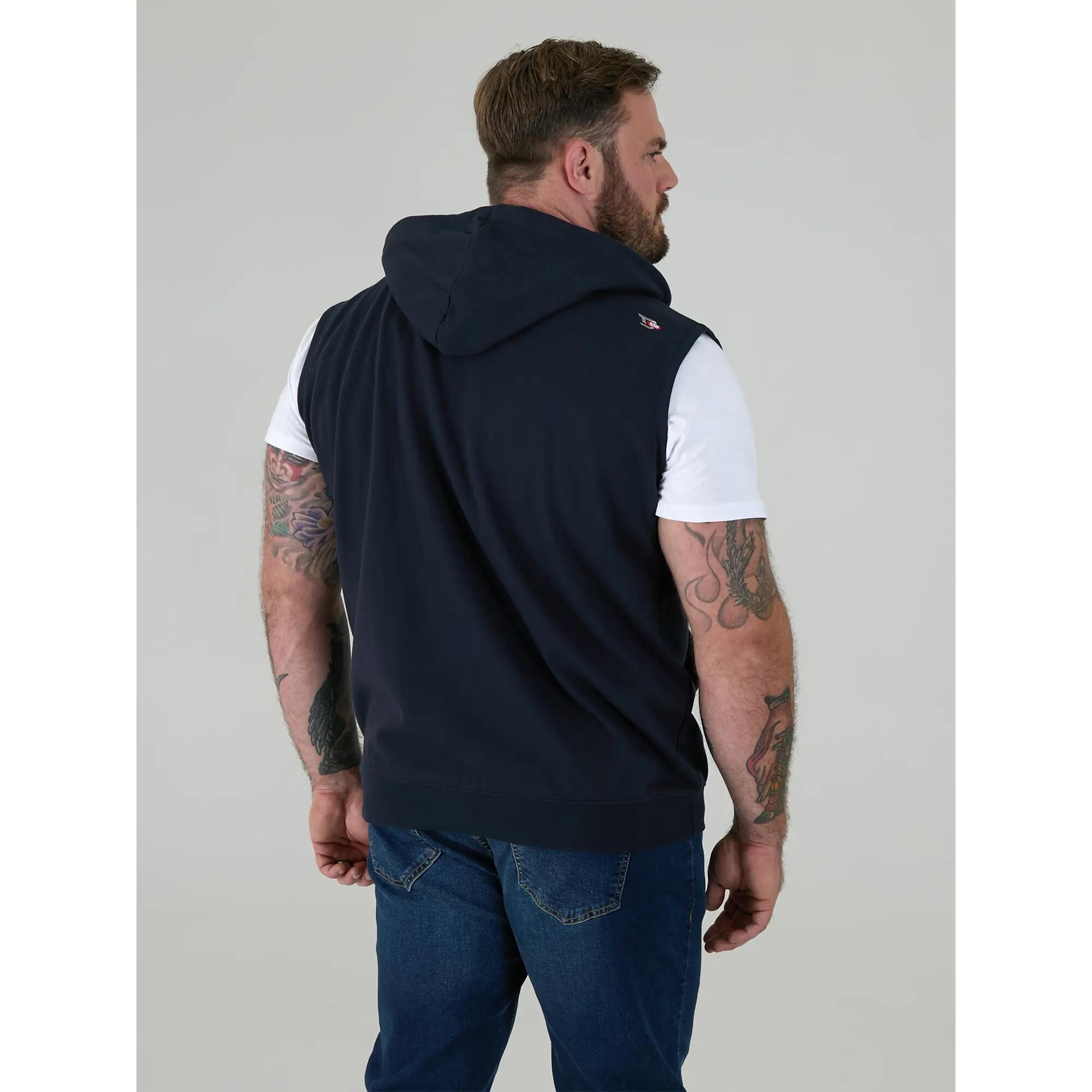 Felpa Con Cappuccio E Zip Intera Kingsize Senza Maniche Uomo Duke D555 Blake Blu 4/6